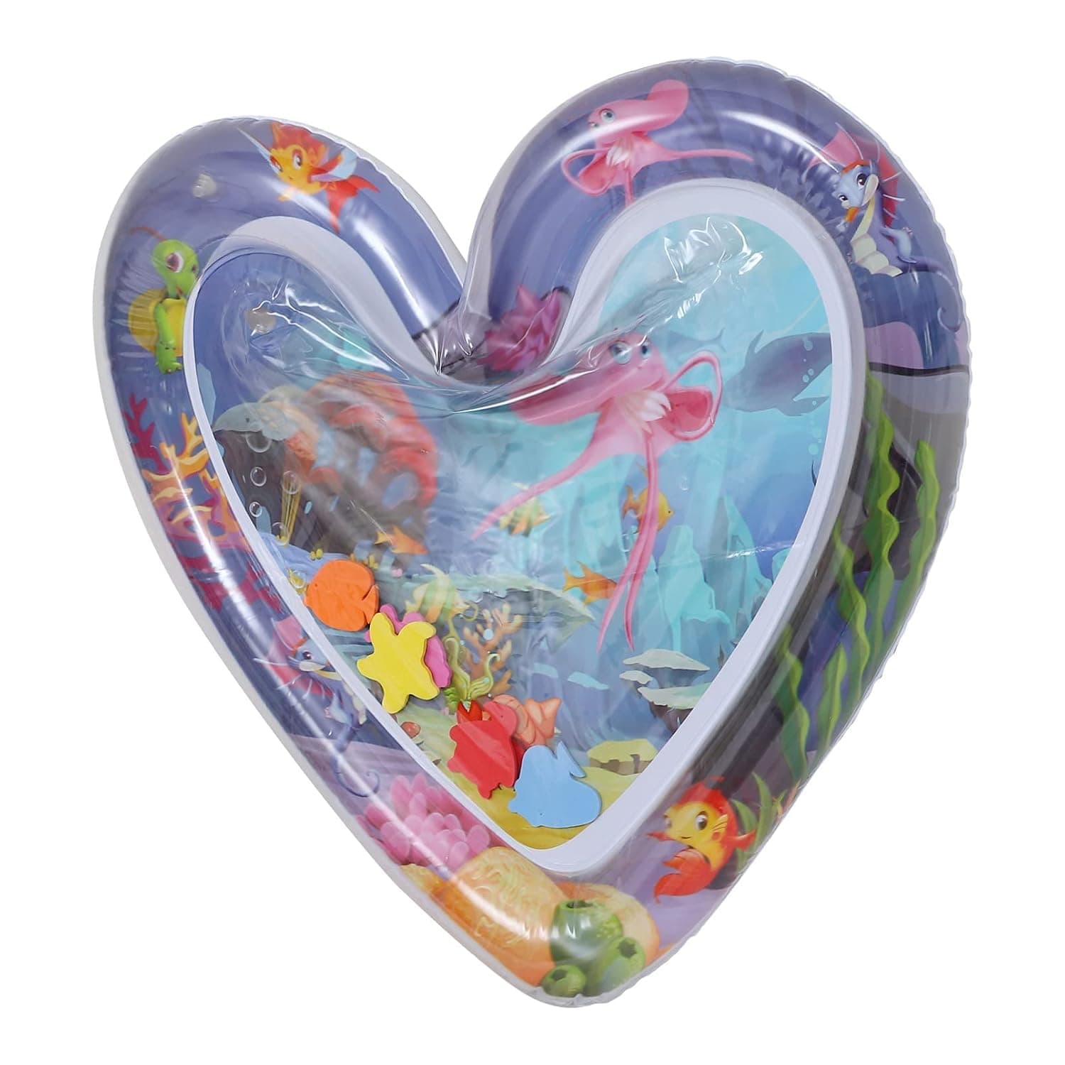 Baby Water Play Mat Baby Tummy Time Water Mat Marine Life Design Belly Time Mat Inflatable Sensory Playmat with Pump Summer Toy for Toddler Baby Infant