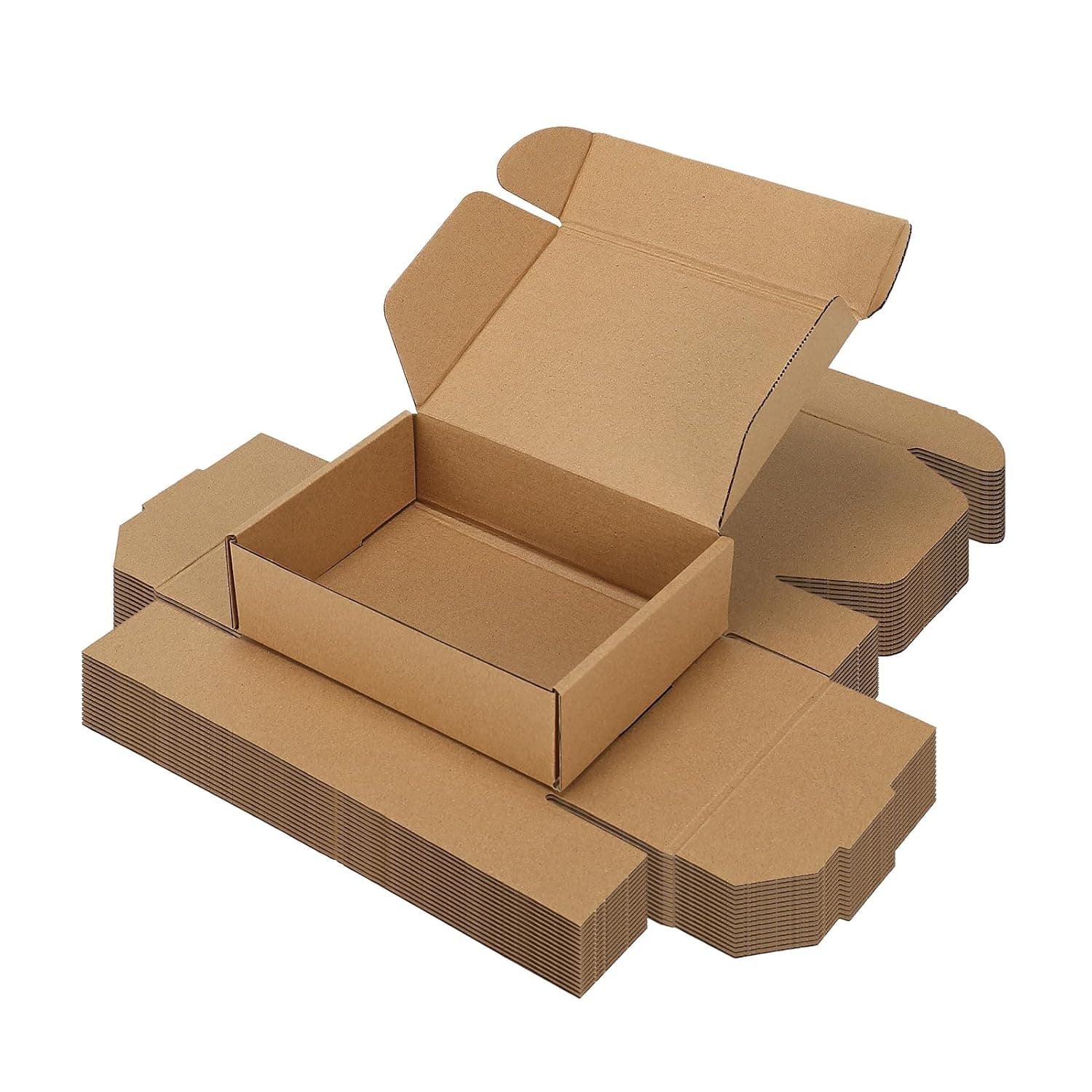 7x5x2 Shipping Boxes Set of 15 Brown, Small Corrugted Cardboard Boxes for Packaging Mailing Small Business or Gift Wrapping