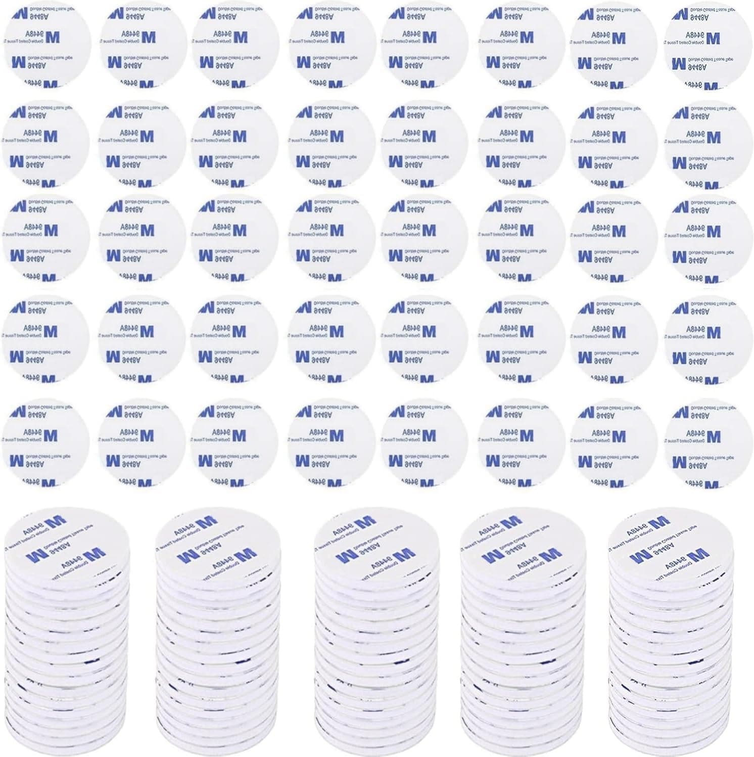 100 Pcs Round Double Sided Adhesive Pads, Double Sided Stickers Self-Adhesive Tape, Double Sided Sticky Pads Super-Sticky Adhesive Foam Pads (White)