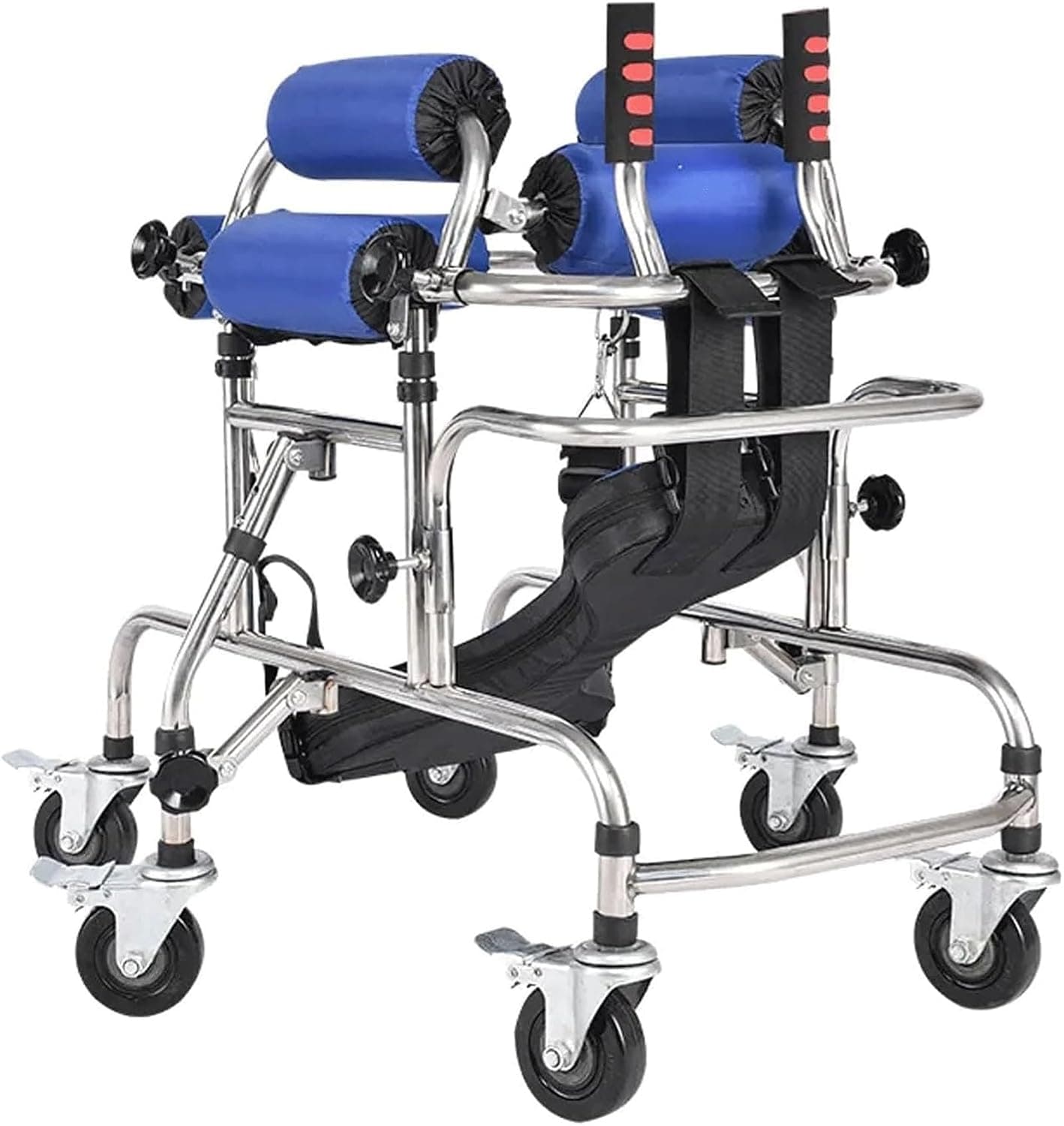 Folding Walkers for Children, with Padded Seat Medical Rehabilitation Trainer Standing Walker, for Lower Limb Training Assist, for children with a height of 90-130CM