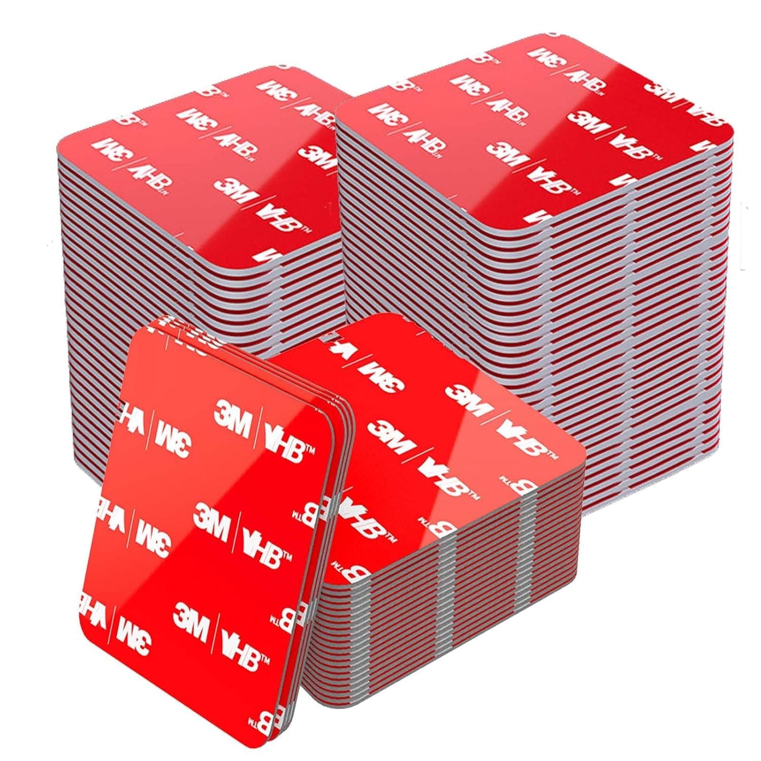 Heavy Duty Double Sided Tape, Strong Adhesive Mounting Squares for Indoor Outdoor Home Car Use, 48 Pcs 1in x 1in