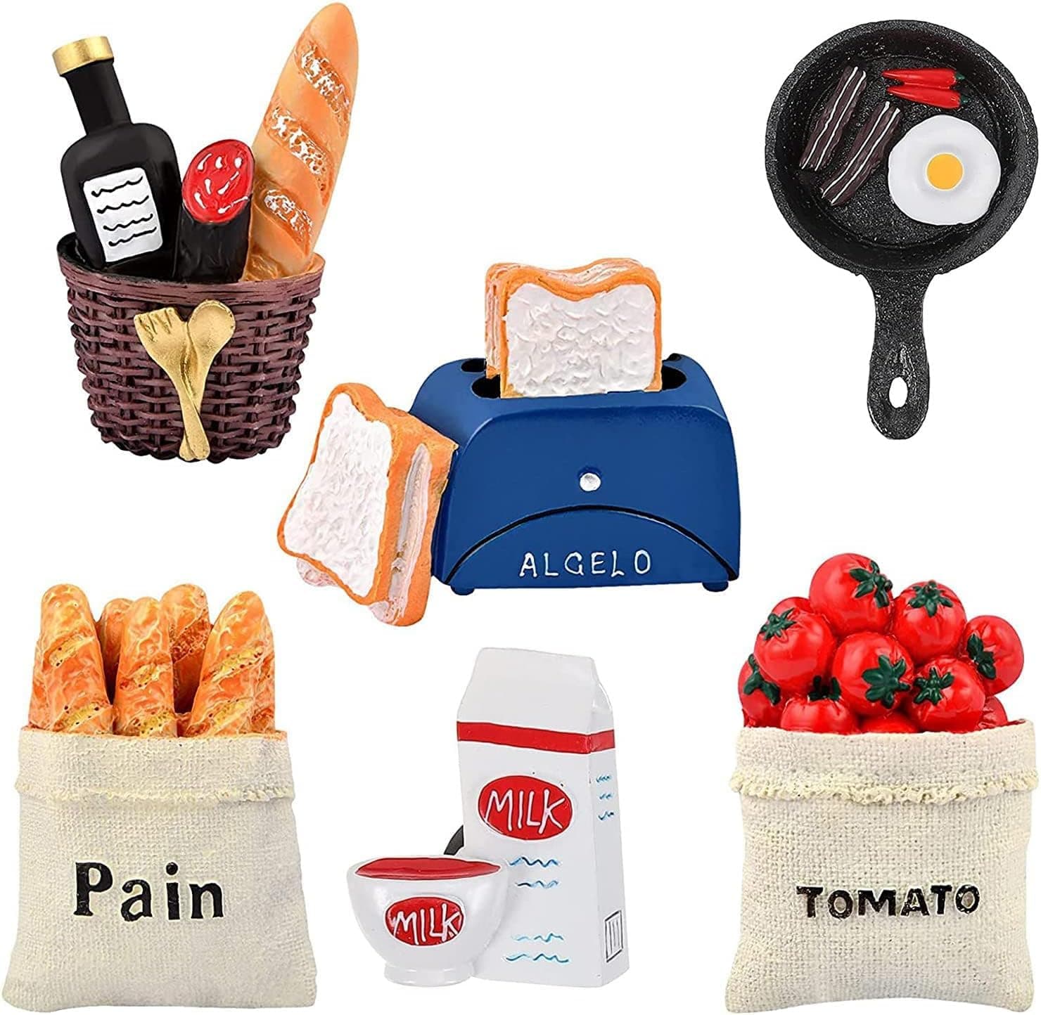 6 قطع مغناطيس ثلاجة طعام لطيفة ثلاثية الابعاد من واي ار كيو اكس، ملصقات مغناطيسية للثلاجة من الراتنج للمطبخ والمكتب والسبورة البيضاء وديكور المنزل