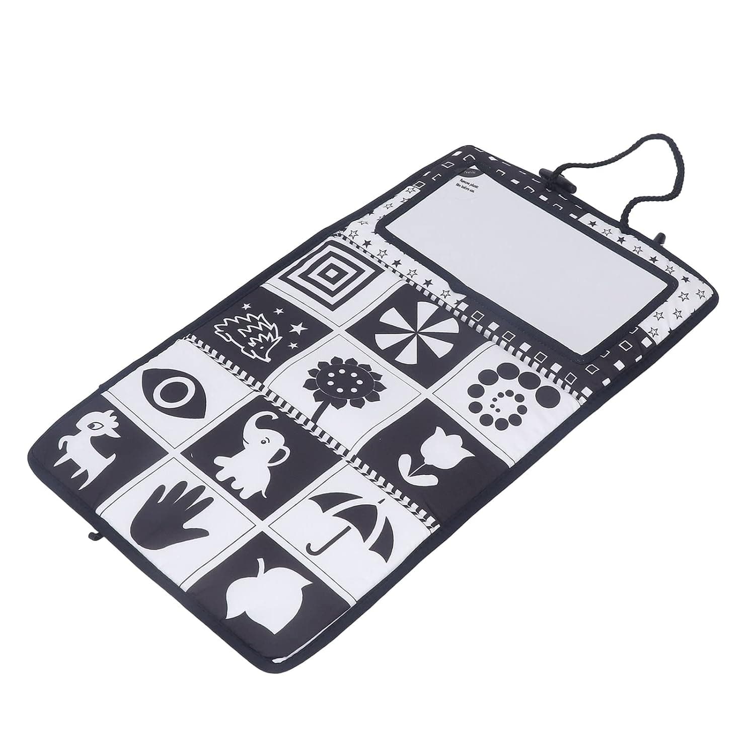 Baby Mirror Book Toy, Baby Floor Mirror Toy Visual Development for Home Play (Black and White)