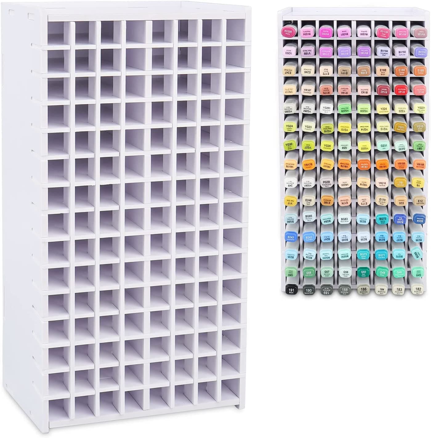 Mardili Art Marker Storage Rack for 120 Markers Watercolour Brushes Pens Color Pencils Organizer Holder for Desk