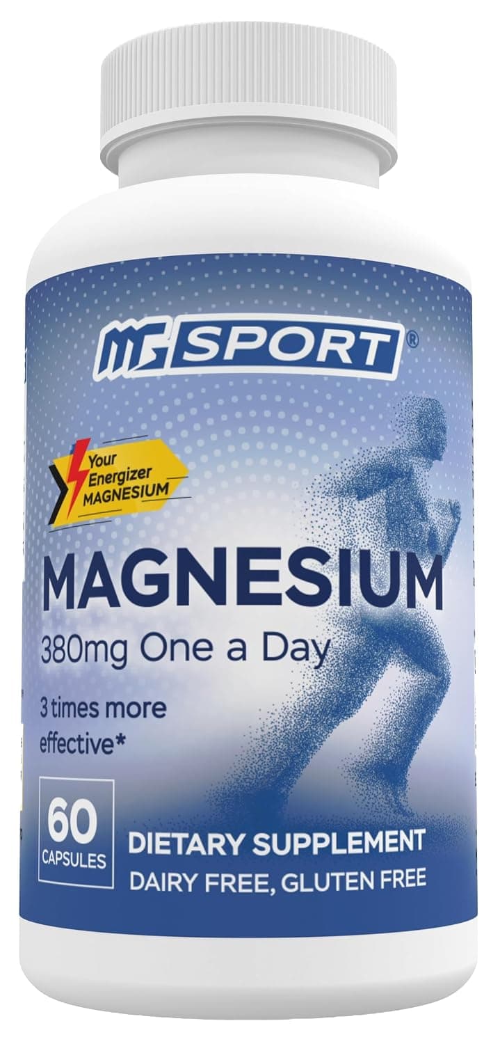 High Absorption Magnesium for Leg Cramps, with B6, D& E, Clinically d. 380mg Magnesium Oxide Monohydrate Per Capsule, 60 Servings No Artificial Colors No Stearates, Gluten Free… (60) | High Intracellular Absorption Complex Formula, With Vitamins B6, D, E, Supports Muscle Function, Supports Sleep Quality