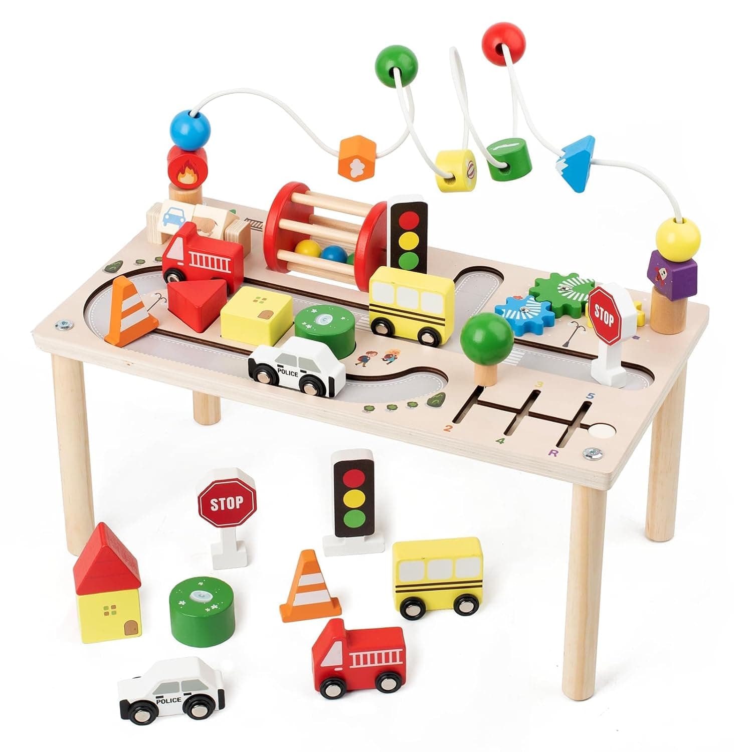 Montessori Activity Table for 3-6 Year Old, Large Size Busy Board & Sensory Toys, Learning Activity Center for Baby for 3 Year Old Boy or Girl (Transportation fee)