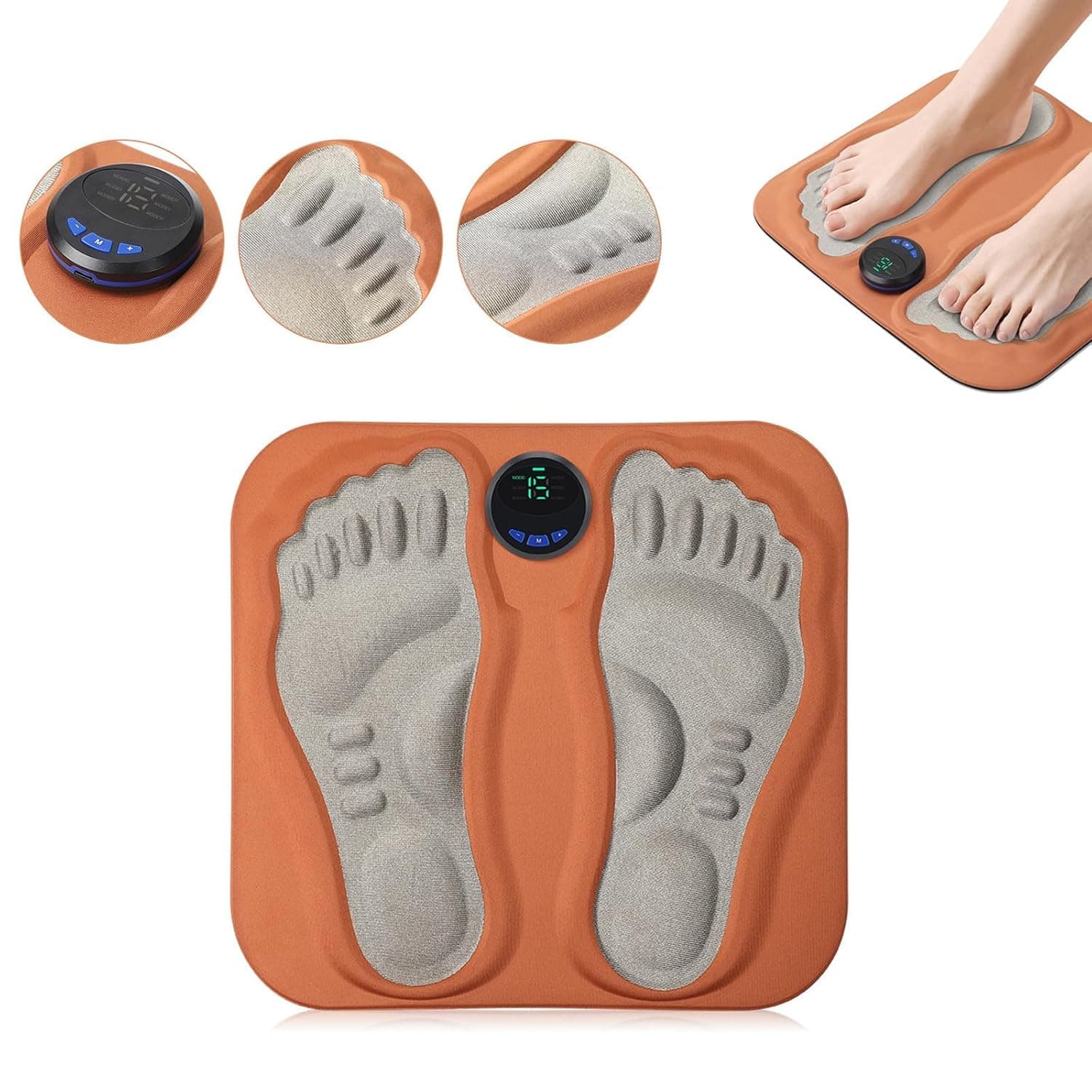 EMS Foot Massager, 3D Foldable Foot Massager Pad for Pain Plantar Relief, Muscle Relaxation, Foot Massagers for Pain and Circulation
