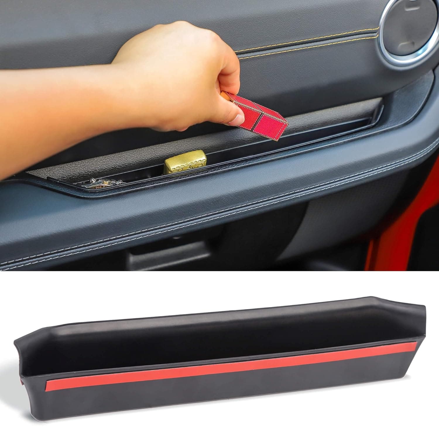Savadicar Grab Bar Tray Compatible with 2024 2025 Jeep Wrangler (JL), Passenger Side GrabTray Storage Organizer, Interior Accessories, Black (Patent Authorization), SAGB081881