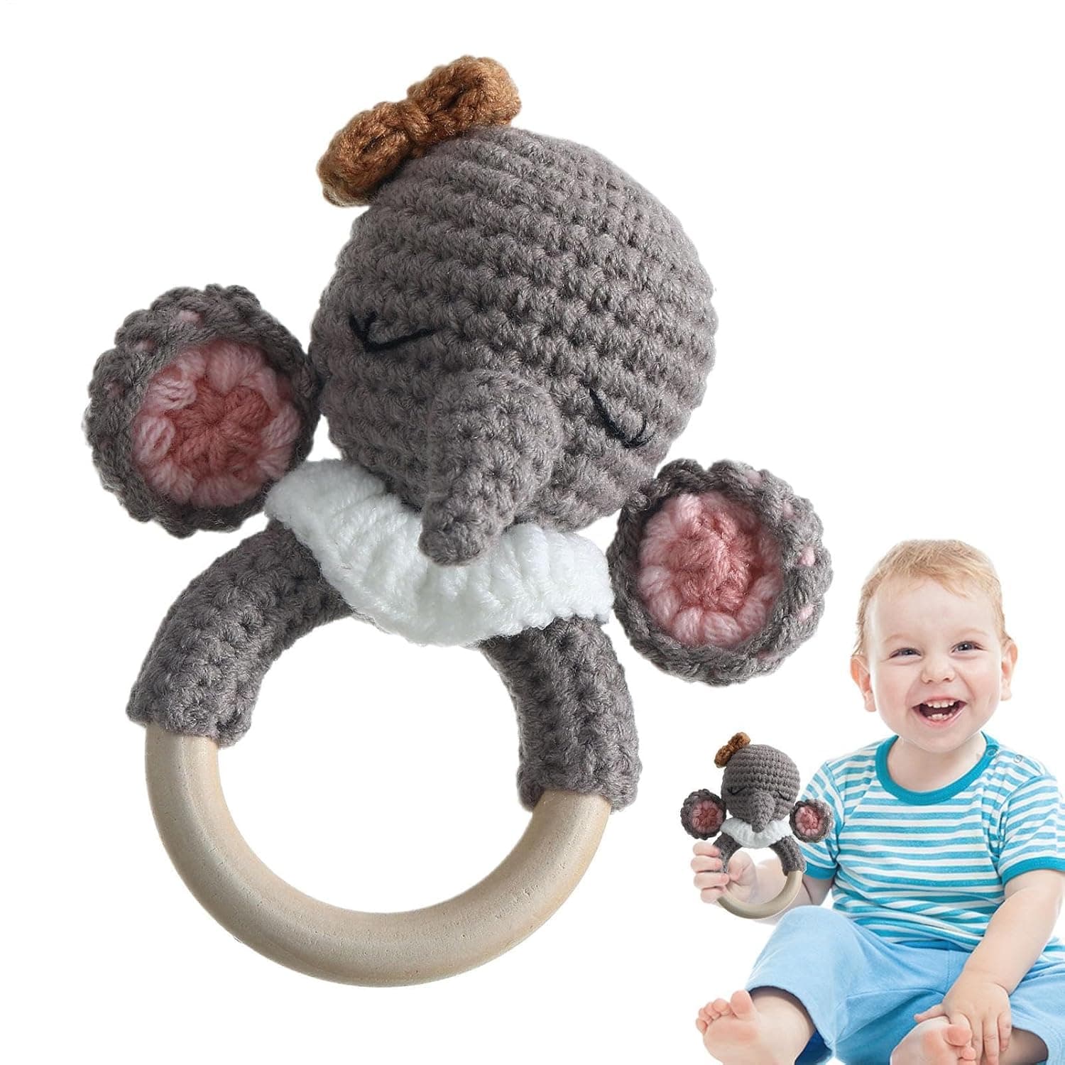 Rattle Toy For Crochet Handmade Grab Shake Rattle | Educational Soothing Teether Toy, Shower Decor Stuffed Animals For Boys Girls Kids