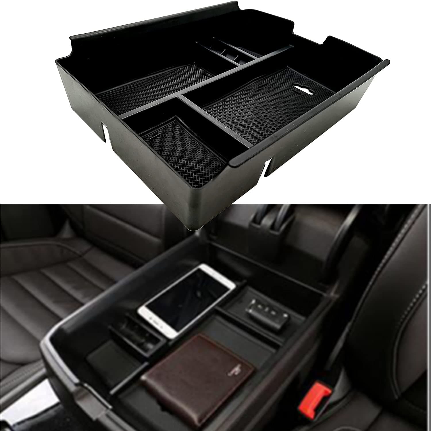 Center Console Organizer fit for VW Atlas and Cross Sport 2018 2019 2020 2021 2022 2023 Interior Storage Box Accessories (Console Organizer)