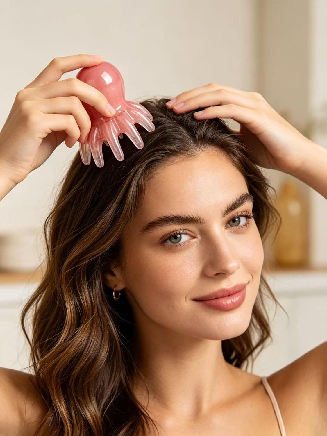 1PCS Octopus Head Massager,Manual Acupressure Tool to Soothe Headaches and Promote Relaxation,Pointed Massage Comb