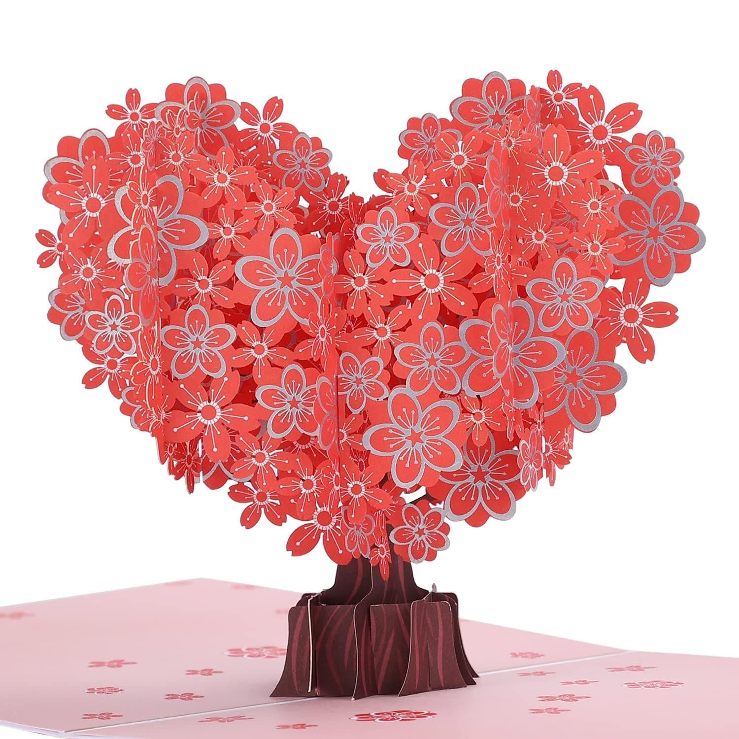 Bolivia's Flower Pop Up Cards, Giant 30cm Tall Popup Birthday Card, Eternal Paper Flower Bouquet Gift for Women Men Mom Sister, with Heart Shaped Note and Ready to Mail Envelope