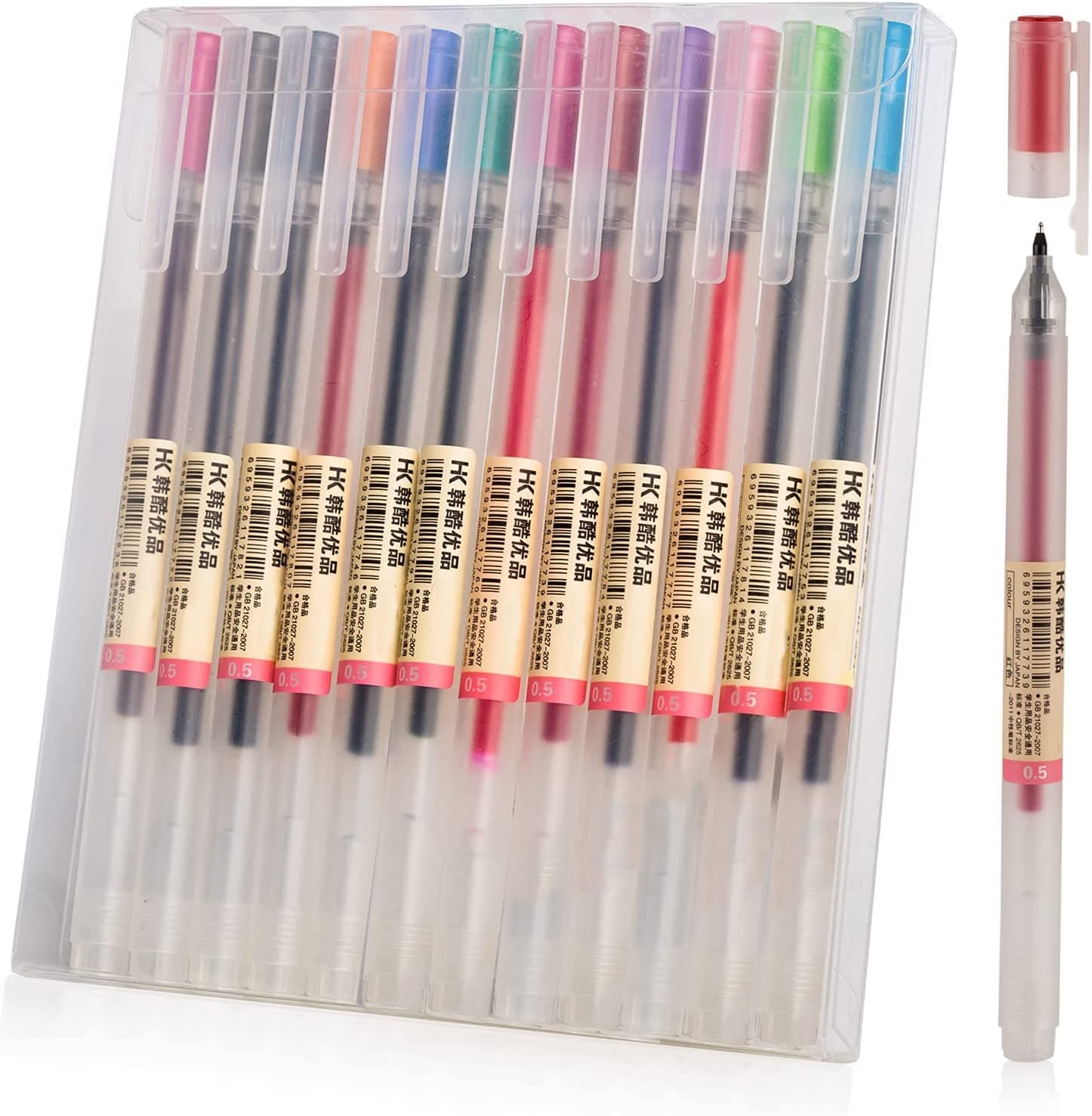 Gel Pens 12 Colors, Ball Point Pens Fine Point, 0.5 mm Ink Pen, Colorful Pens for Journaling Note Taking Writing Drawing Coloring, Smooth Writing Gel Pen for Office School Stationery Supply (12 Pcs)