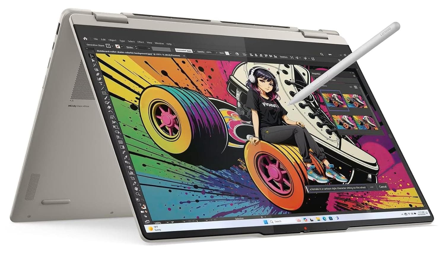 Lenovo Yoga 7 2-in-1 2025 Copilot+ PC with 14” OLED HDR 500 True Black 100% DCI-P3 Touchscreen, AMD Ryzen AI 7 350 Processor, 16GB LPDDR5X-7500MT/s Memory, 1TB SSD, Wi-Fi 7, Yoga Pen, and Win11 Pro