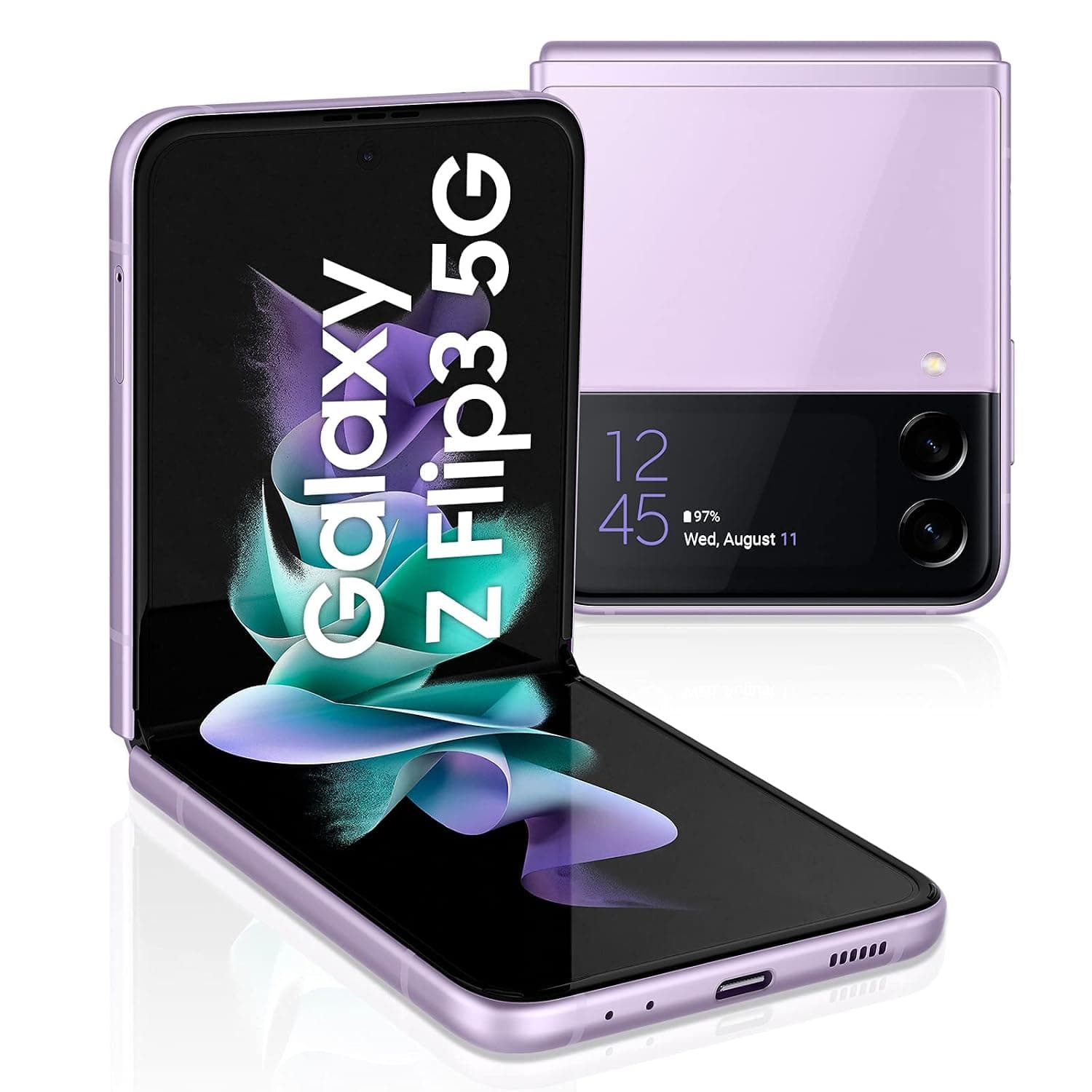 Samsung Galaxy Z Flip3 5G Single-SIM 256GB ROM + 8GB RAM (GSM Only | No CDMA) Factory Unlocked 5G Smart Phone (Lavender) - International Version
