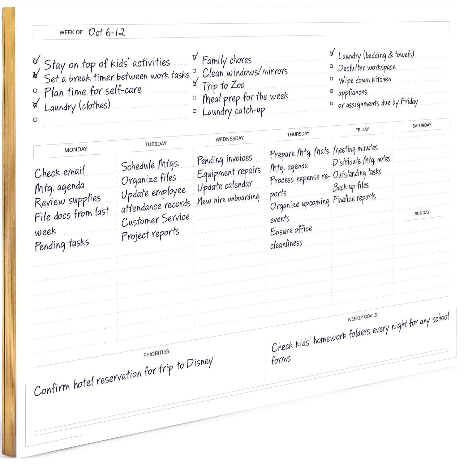 Weekly Planner Notepad - Weekly Planner Pad and Weekly To Do List Notepad with 52 Tear-Off Sheets - Beautiful Weekly Notepad for Goals, Priorities, and Tracking
