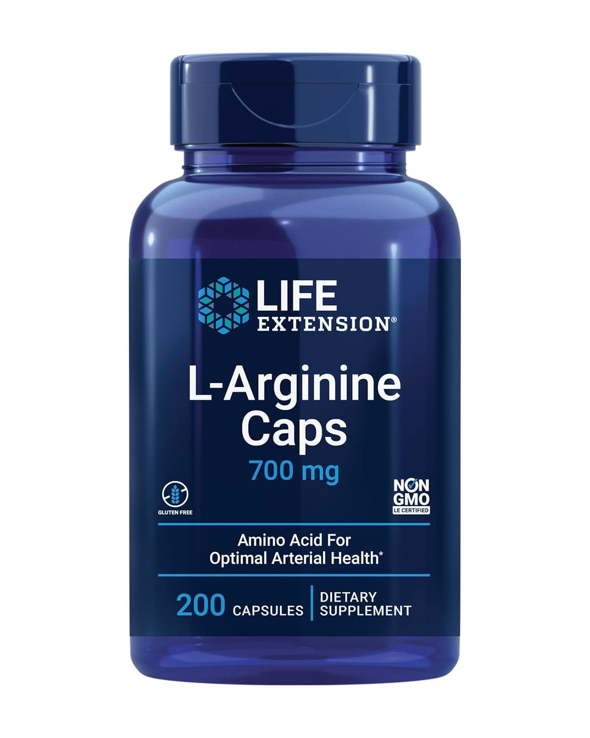 Life Extension, L-Arginine Caps, 700 mg, 200 Vegetarian Capsules | With Vitamin C, Supports Arterial, Heart & Immune Health, Healthy Tissue & Bones, Gluten-Free & Non-GMO