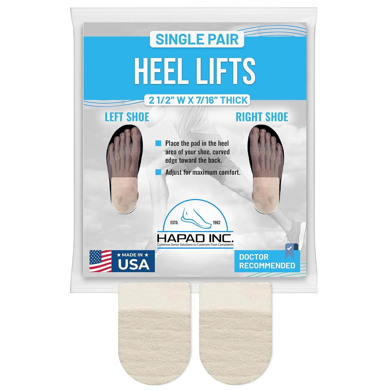AliMed HAPAD Medial/Lateral Heel Wedge - 2.5"Wx3-5/8"L, 1 Pair