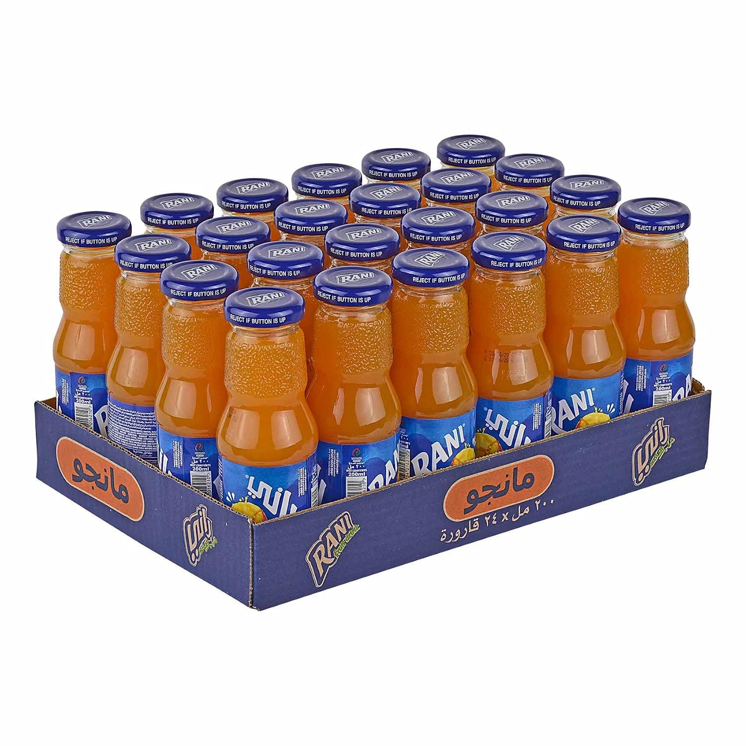 Rani Mango Fruit Drink, 200ml (Pack of 24 Glass Bottles)