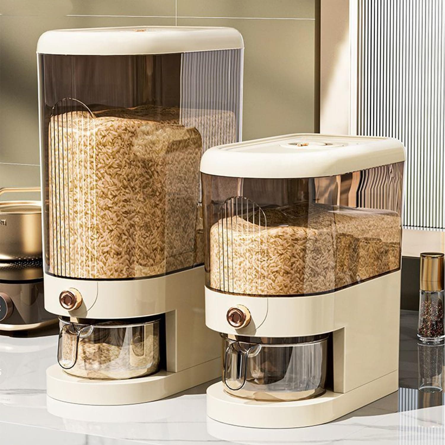 Rice Storage Container,Household Rice Barrel,Food Flour Storage Bins with Lids & Cup,BPA Free,Kitchen Extra Large Grain Storage Containers,Cat/Dog Food Storage Container (5KG)