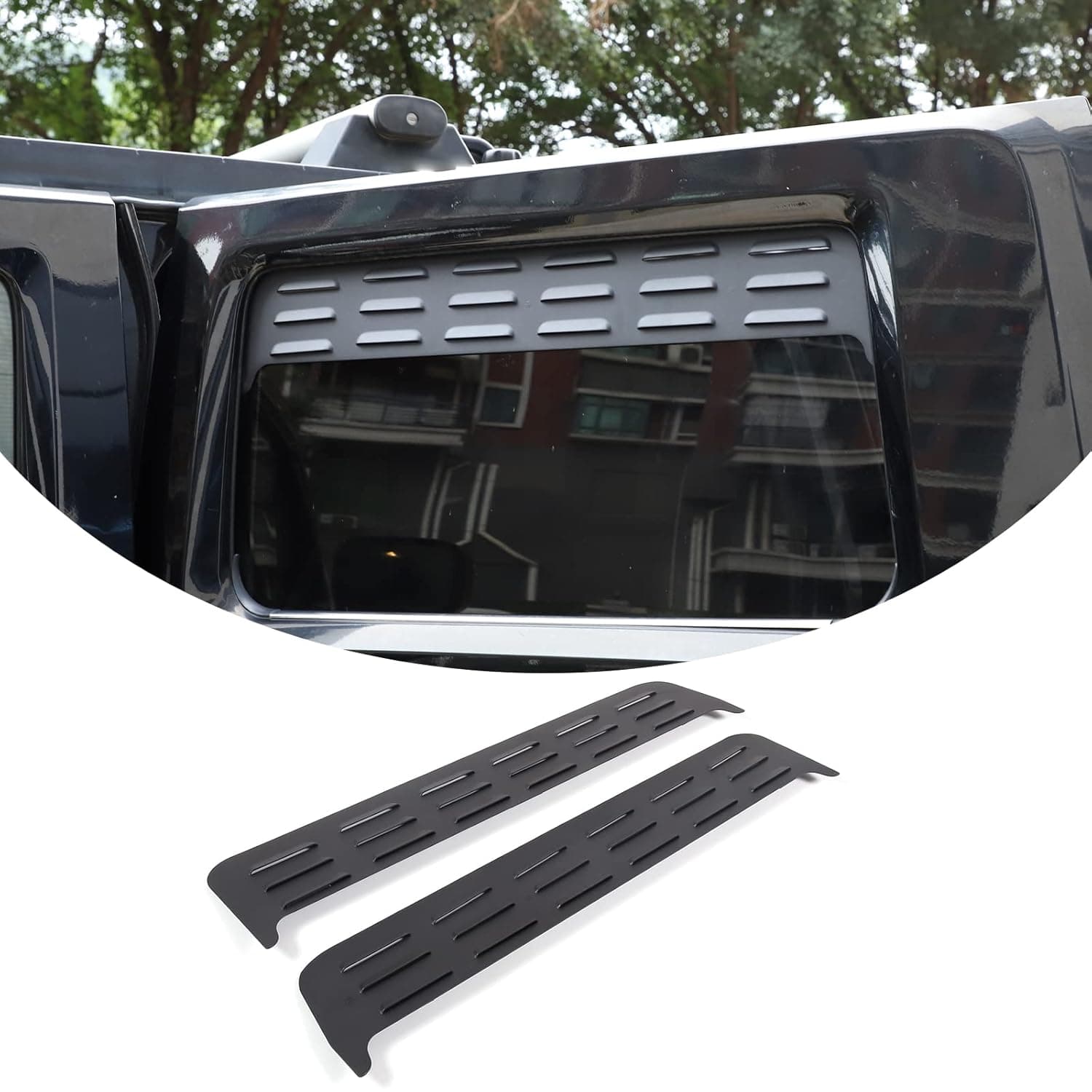 PIUGILH Car Rear Side Window Louvers Ventilation Panel for Hummer H2 2003-2009 Accessories, Aluminum Alloy Exterior Decoration Trim Panel Cover, 2Pcs(Black)