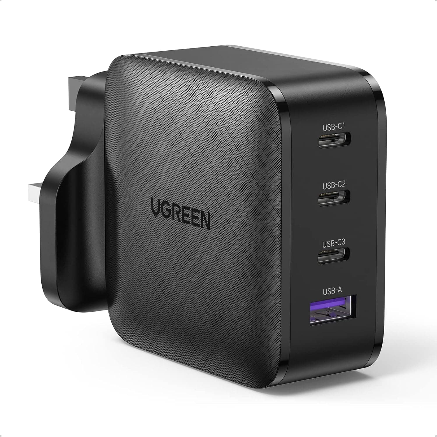 UGREEN 4 Ports 65W Type C GaN Charger Plug USB C QC 3.0 Fast Charging Station Wall Power Delivery Adapter Compatible for Laptop, HP, Dell, MacBook Air, iPad, iPhone 17 Pro Max, Samsung, Xiaomi