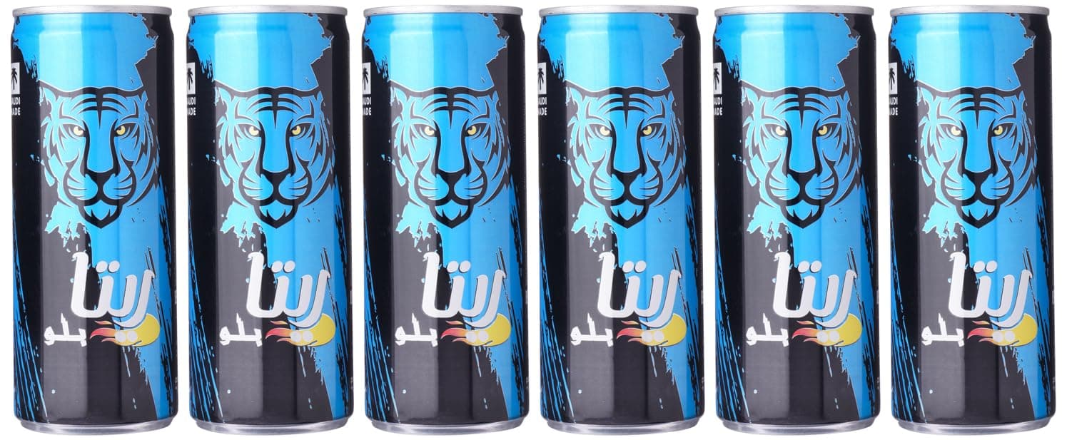 Rita Blue Non-Alcoholic Sparkling Soft Drink, Can, 6 x 240 ml