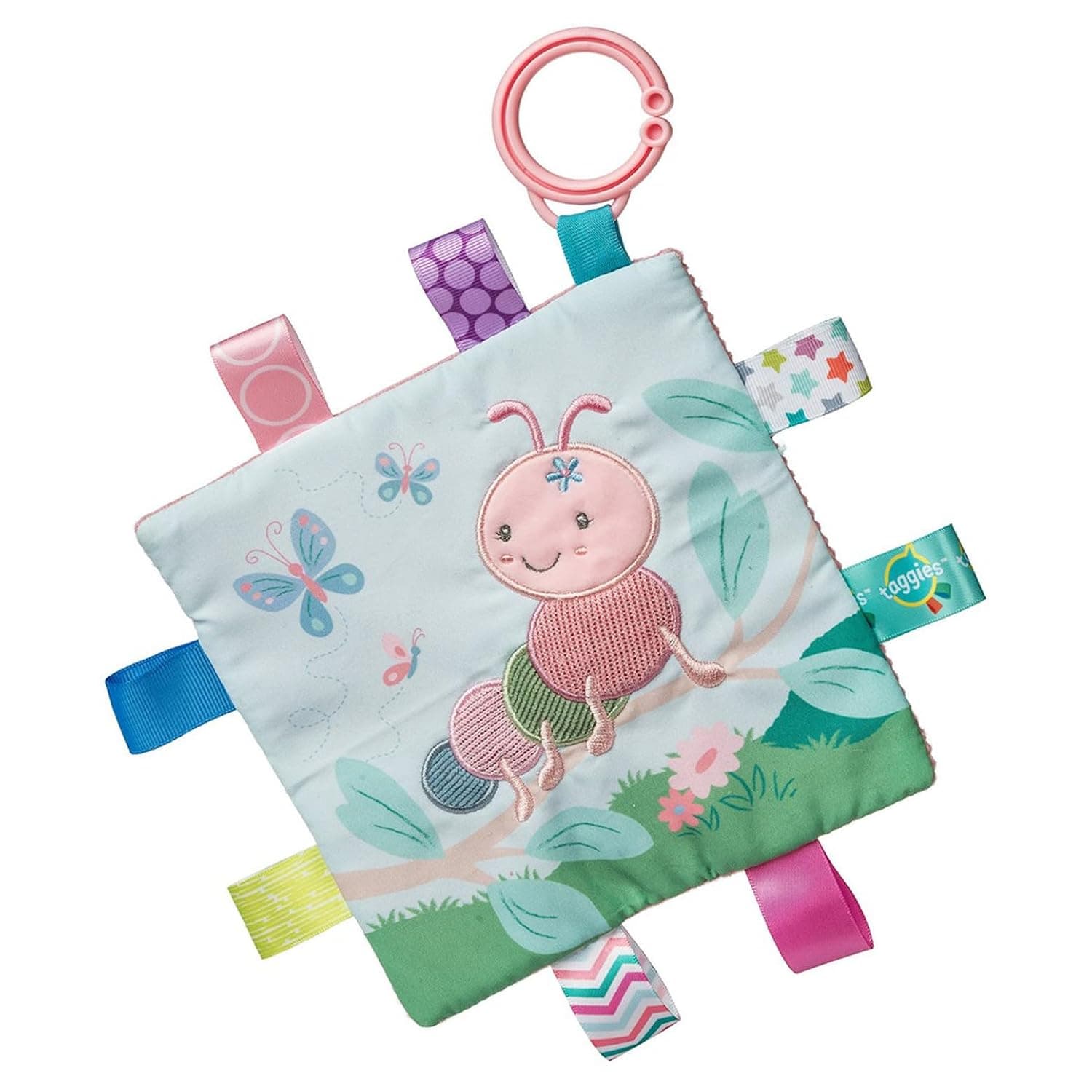 Taggies Crinkle Me Toy with Baby Paper & Squeaker with Sensory Tags, 6.5 x 6.5-inches, Camilla Caterpillar