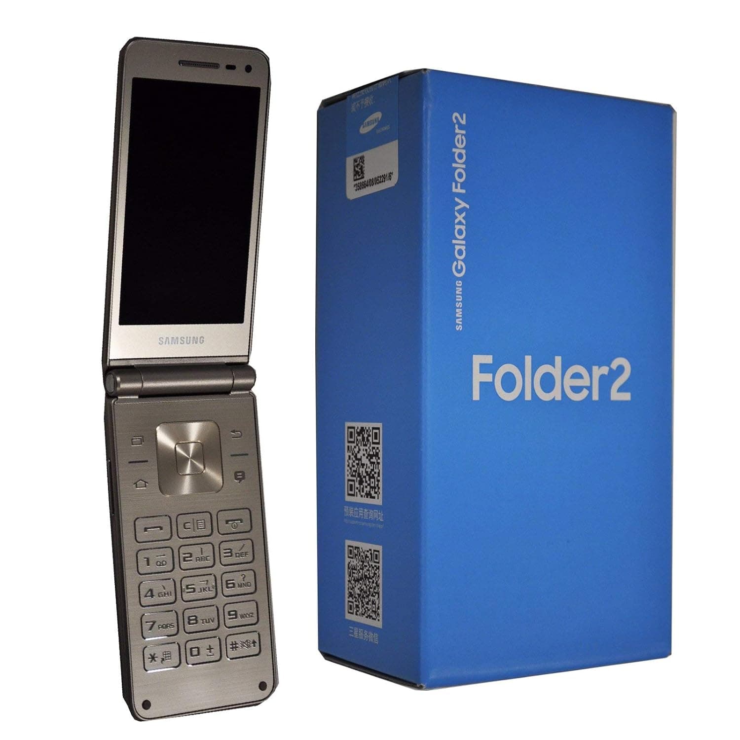 Samsung Galaxy Folder 2 SM-G1650 16GB Flip (GSM Only, No CDMA) Factory Unlocked 4G Smartphone (Gold) - International Version
