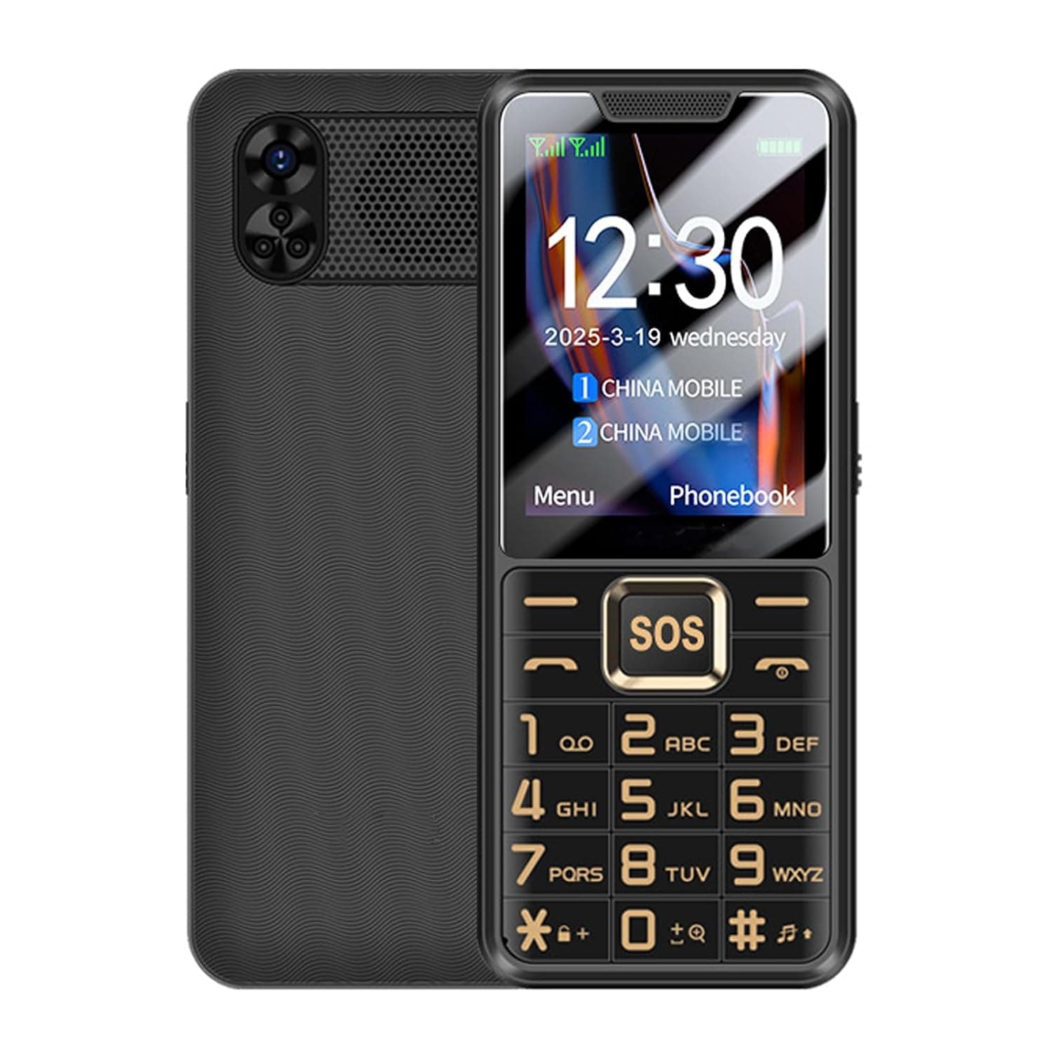 4G Cell Phone for Seniors, Big Buttons SOS Emergency Key with 2.6 Inch Display, Dual SIM, Flashlight, Loud Speaker, 2500mAh Battery (Black)