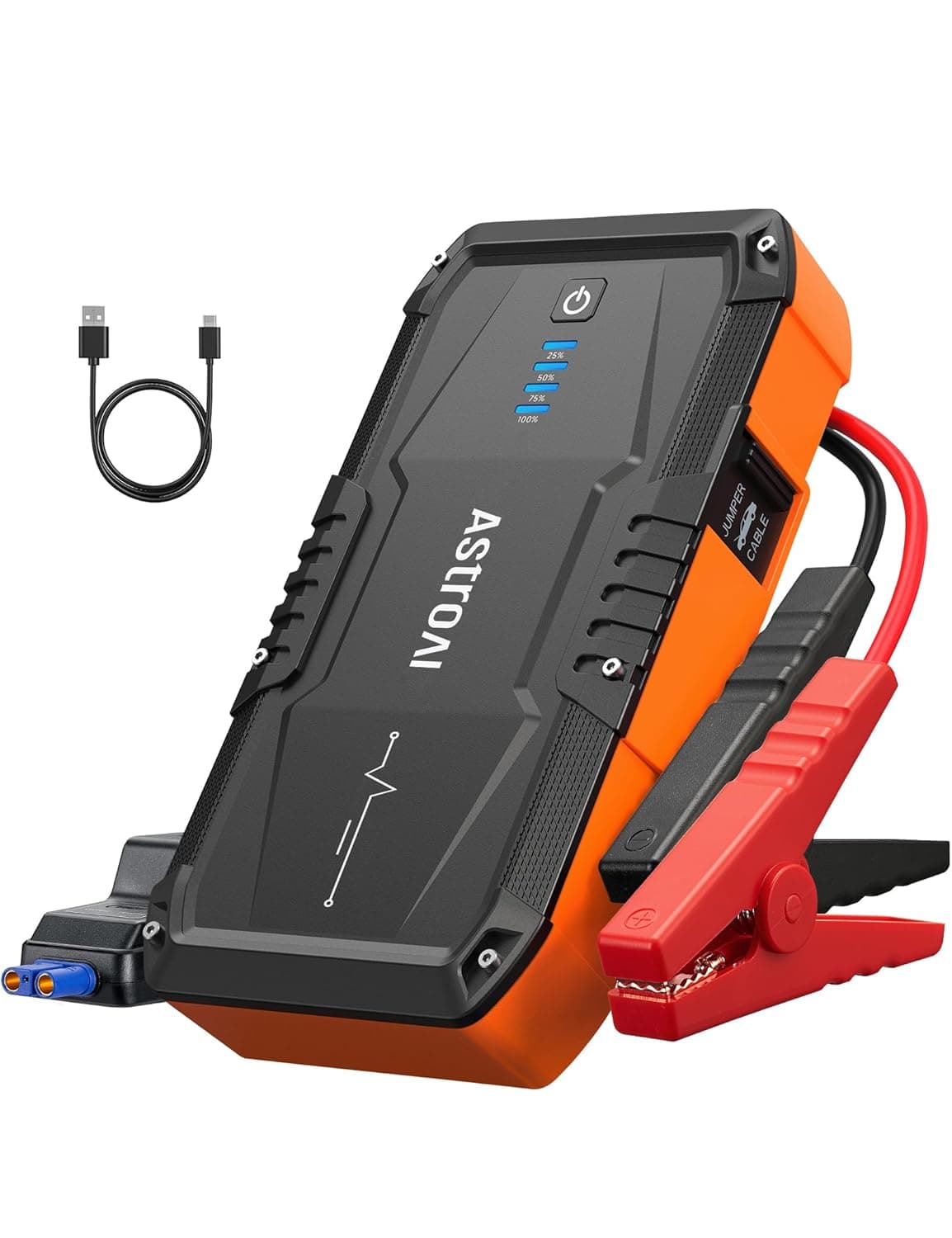 AstroAI S8 Car Battery Booster Jump Starter Power Pack,12V Portable Car Jump Starter Power Bank for Up to 6.0L Petrol & 3.0L Diesel Engines, With Smart Jumper and LED Torch