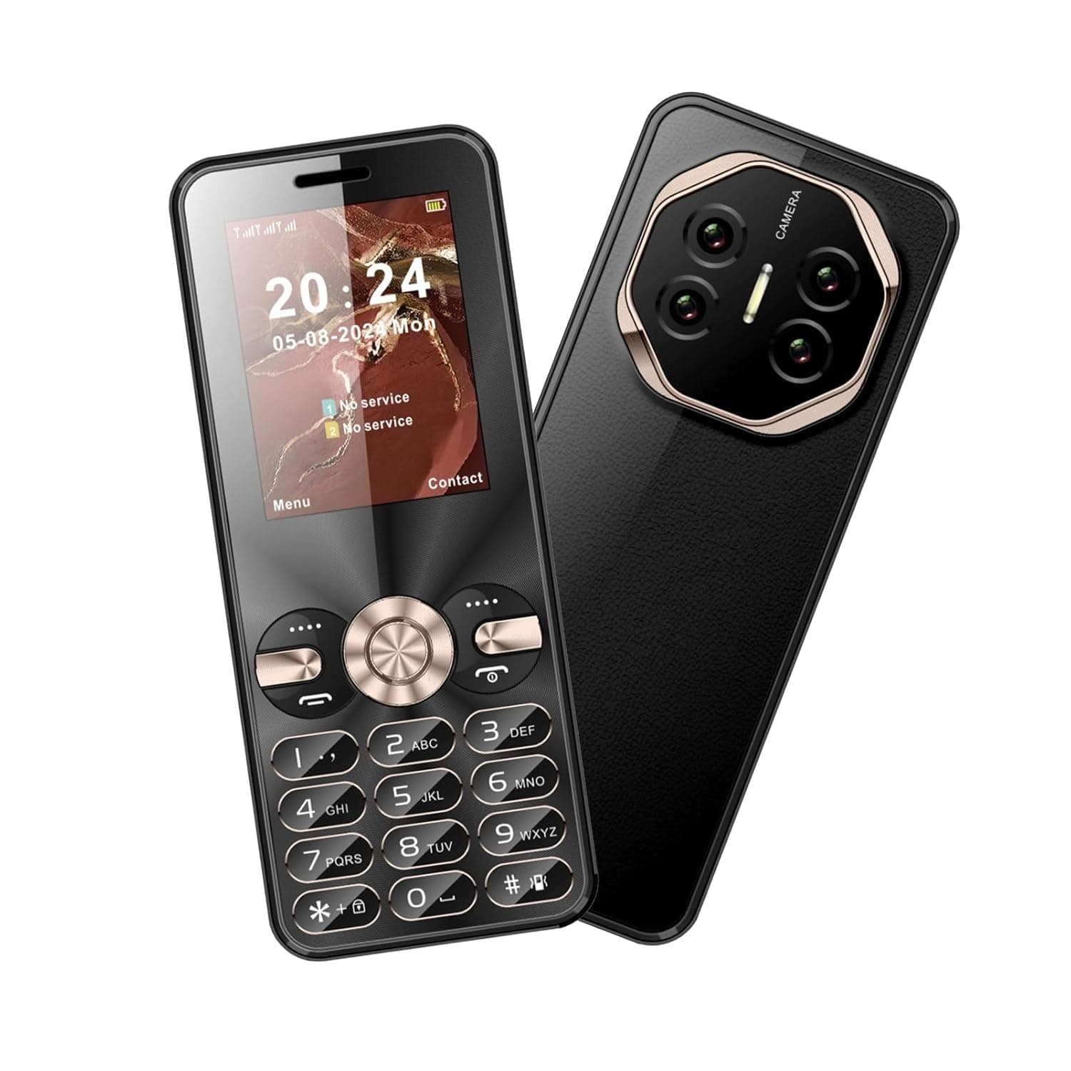 Unlocked Cell Phone for Seniors, 2G Big Buttons Slim Mobile Phone with 2.4 Inch Display, Dual SIM, Flashlight, Big Speaker, 1800mAh Battery (Black)