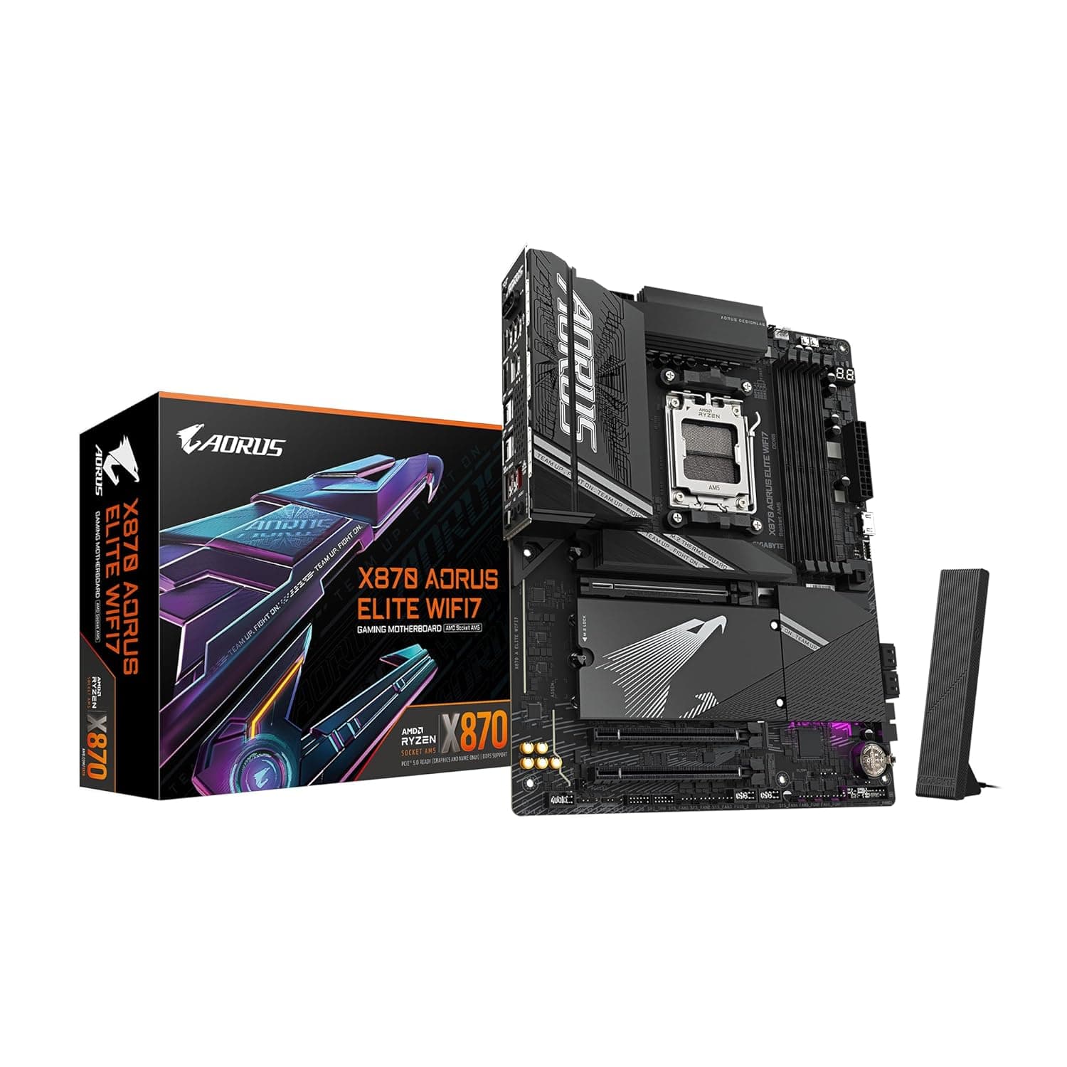 GIGABYTE X870 AORUS Elite WIFI7 AM5 LGA 1718, ATX, DDR5, 4X M.2, PCIe 5.0, USB4, Wi-Fi 7, 2.5GbE LAN, EZ-Latch, Q-Flash