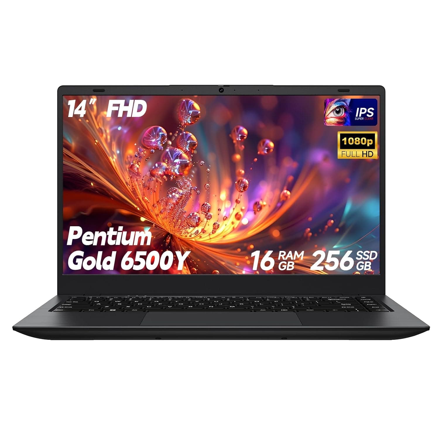Laptop Computer, Laptop with Gold 6500Y (Beat N5095, Up to 3.4GHz), 16GB RAM 256GB SSD, 14-Inch FHD IPS Display, Bluetooth, WiFi, HDMI, Type-C PD, 38Wh Battery, Thin & Portable Laptops