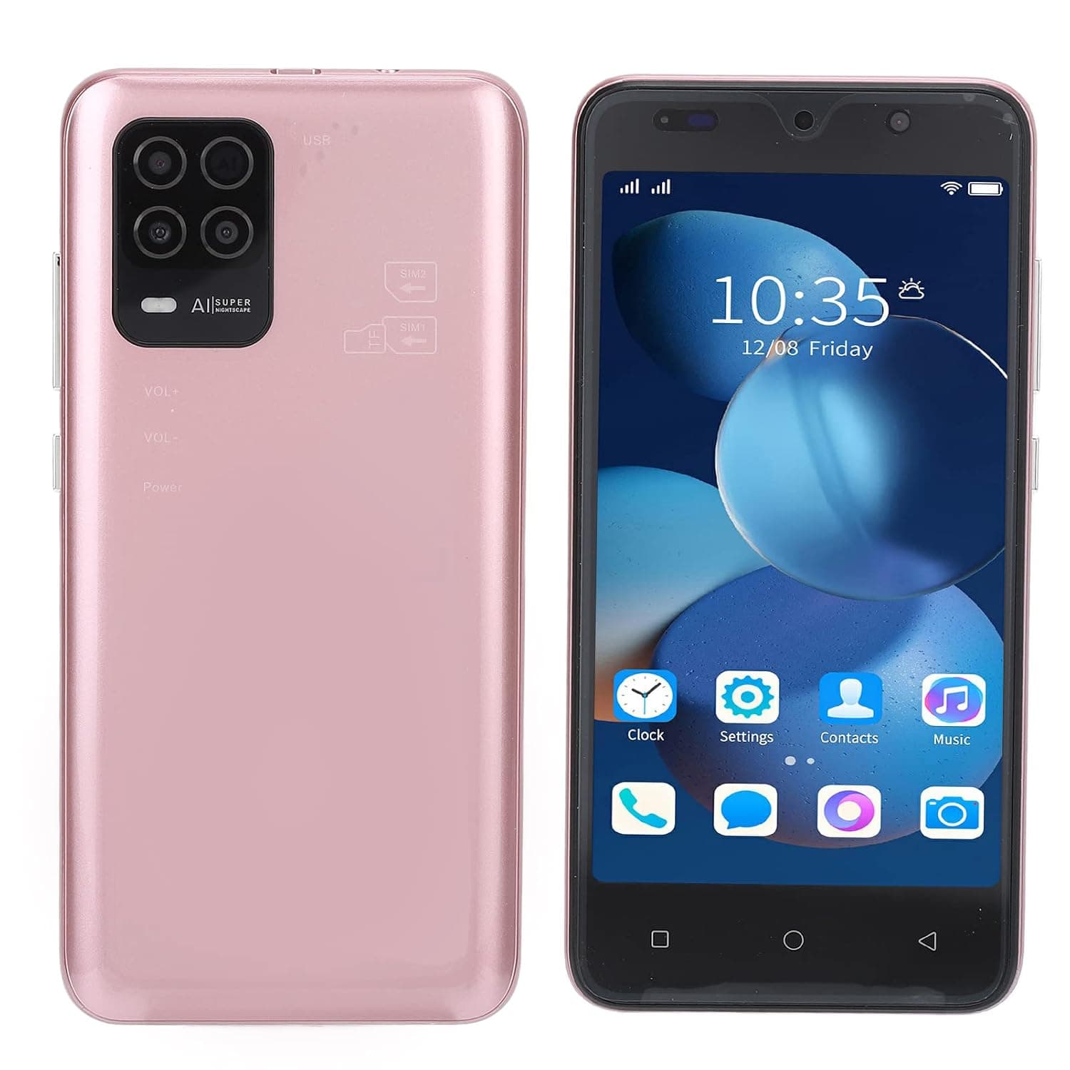 5in 8Pro Unlocked Cell Phone, Mini Smartphone, RAM 512MB ROM 4GB FACE ID Mobile Phone, WiFi+BT+FM 6.0 Cellphone (Rose Gold)