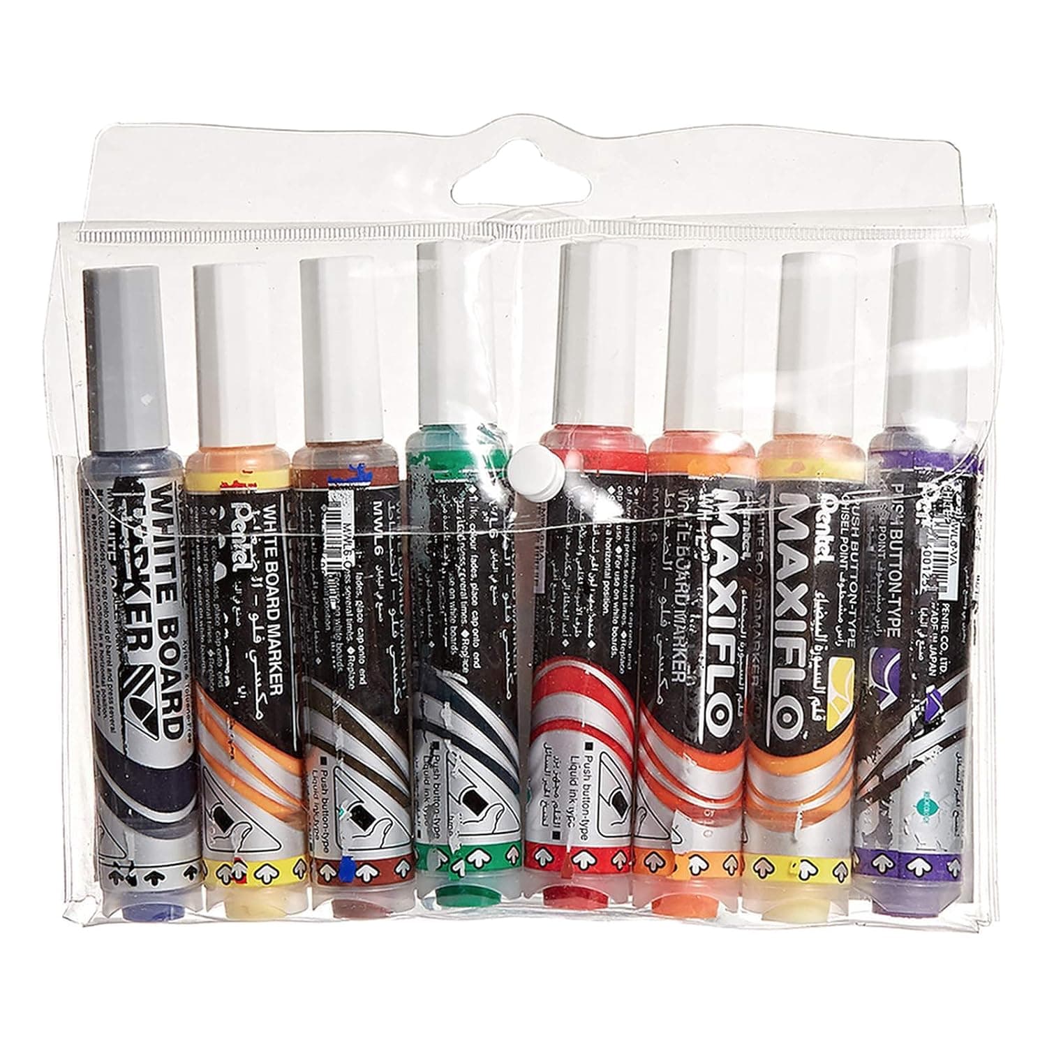Pentel Maxiflo Whiteboard Markers - 8 Pieces, Mwl6-08,