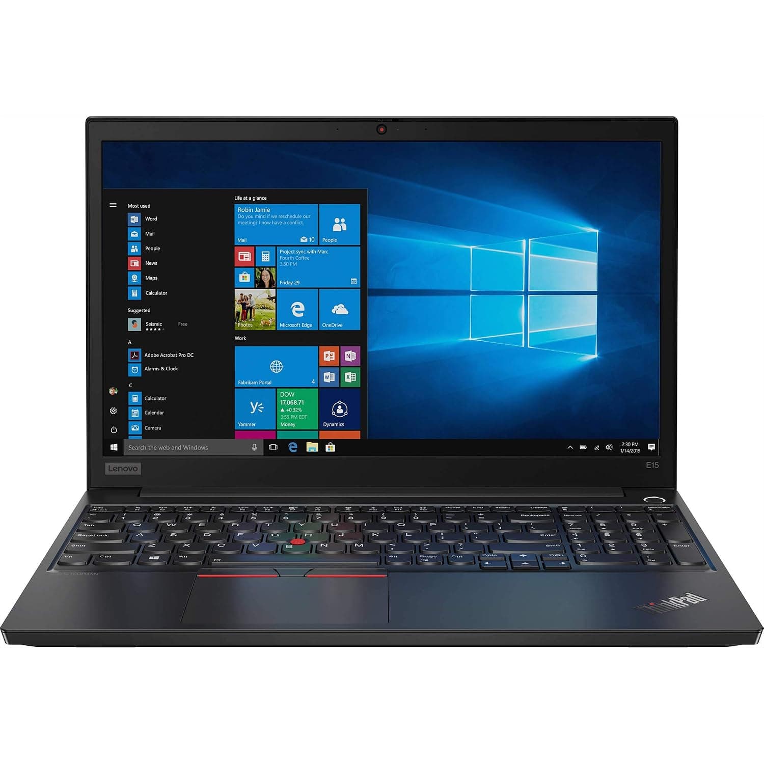 Lenovo ThinkPad E15 Home and Business Laptop (Intel i7-10510U 4-Core, 32GB RAM, 1TB PCIe SSD + 1TB HDD, 15.6" Full HD (1920x1080), Intel UHD Graphics, Fingerprint, Wifi, Bluetooth, Win 10 Pro)