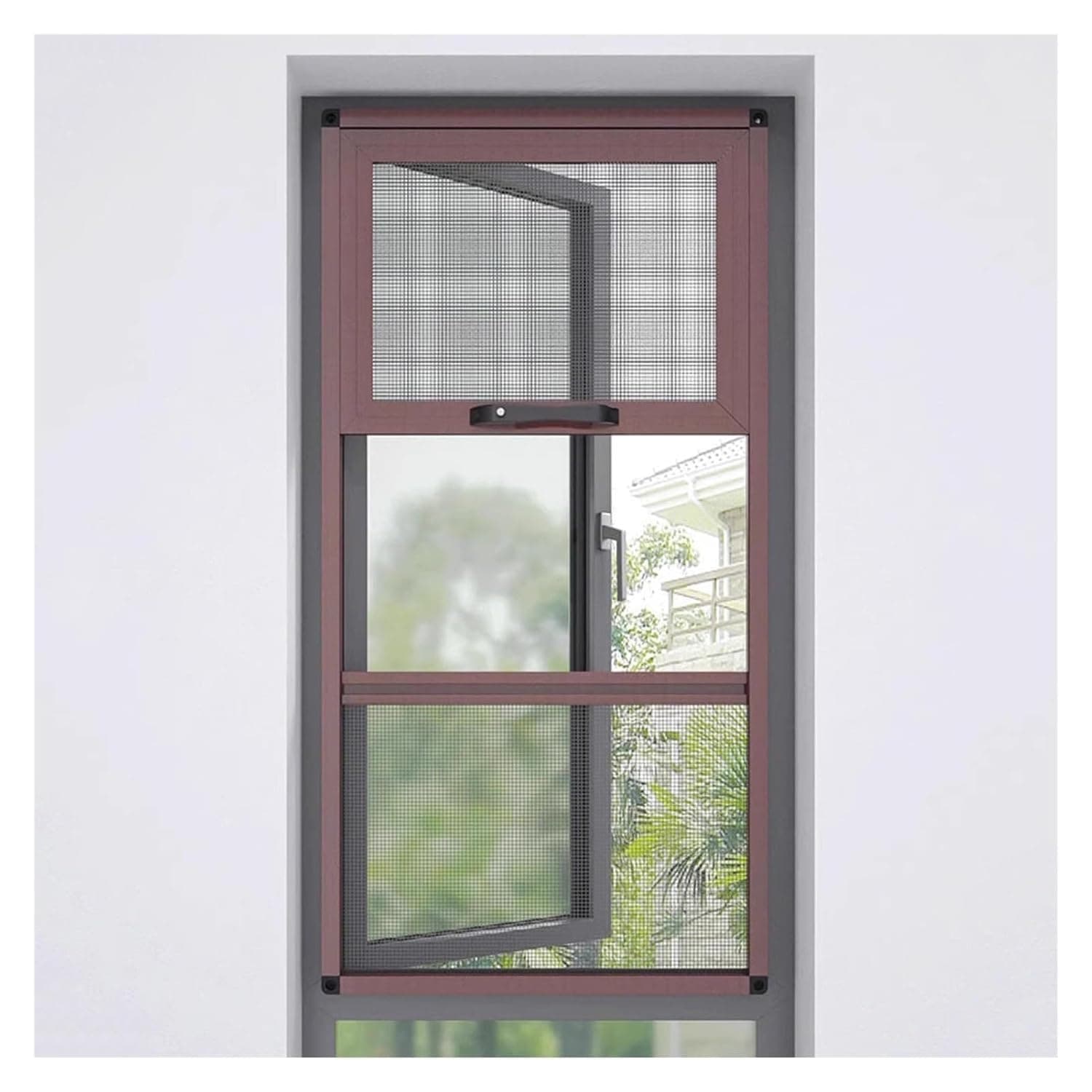 Child Safety Expandable Window Screen Adjustable Mesh Guard with Pulley System Fall Prevention for Kids Home Security Solution Durable & Easy to Install