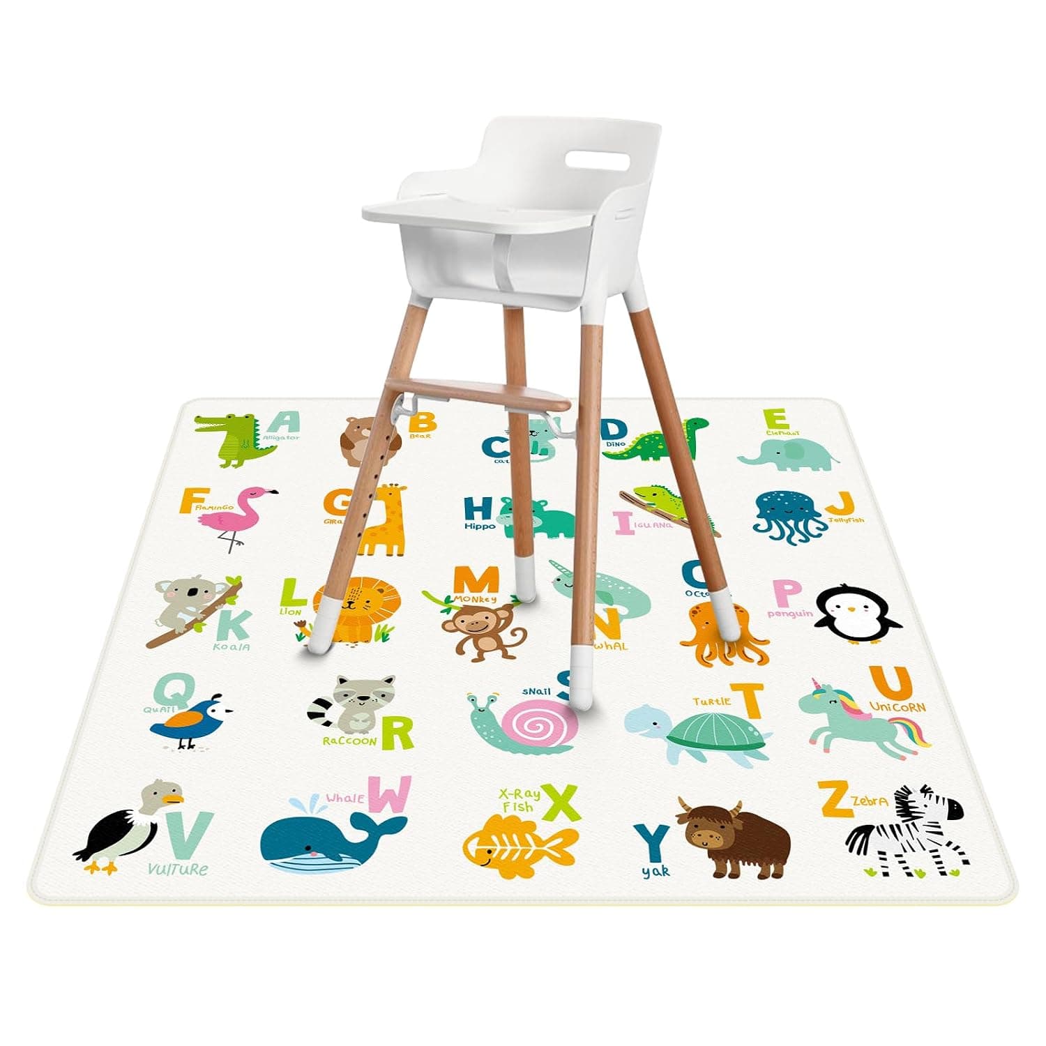 Baby Highchair Splash Mat, Waterproof Wipeable Mess Mat for Toddler Weaning and Feeding, Anti-Slip Under Chair Floor Protector, Baby Care Accessory