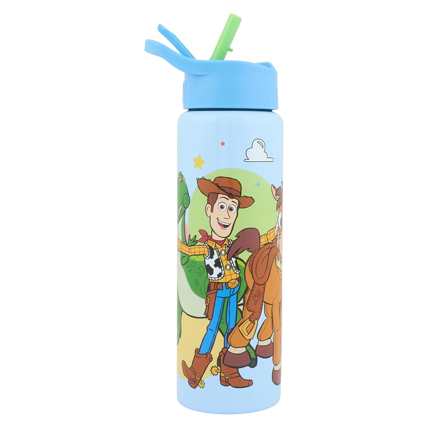 Disney Pixar Toy Story Stainless Steel Water Bottle 750ml – Kids Drinks Bottle with Straw Lid Featuring Woody & Buzz Lightyear | BPA Free | Hand Wash Only | Official Home