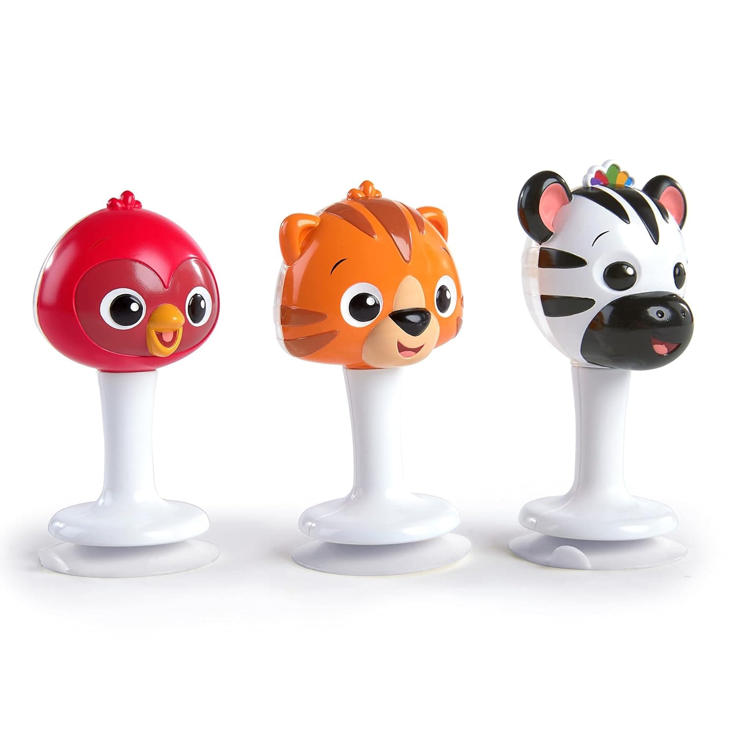 Baby Einstein Rattle & Jingle Trio High Chair Suction Toys Take-Along Musical Rattleâ€¯Set Age 6 Months +, Multicolor, 3 Count