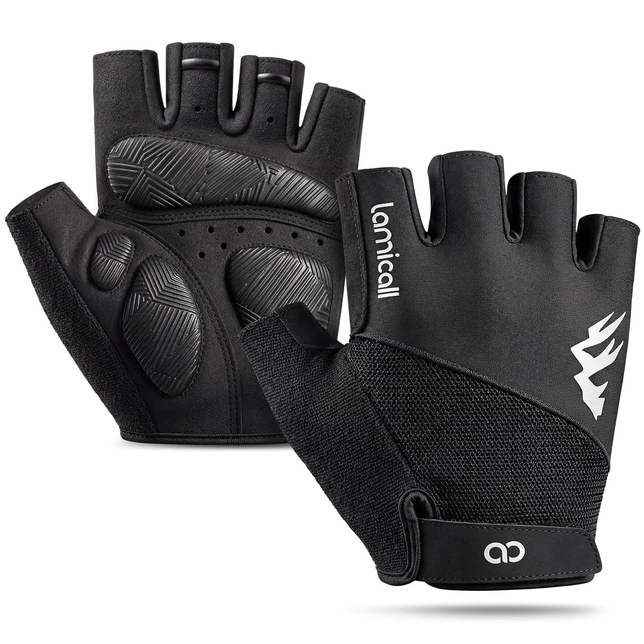 Lamicall Cycling Gloves Men Women Gym Gloves - [Shock Absorbing & Breathable] Summer Cycling Gloves with Half Fingers, Non-Slip Bicycle Palm, Quick Drying for MTB, Bike, Motorcycle, Gym