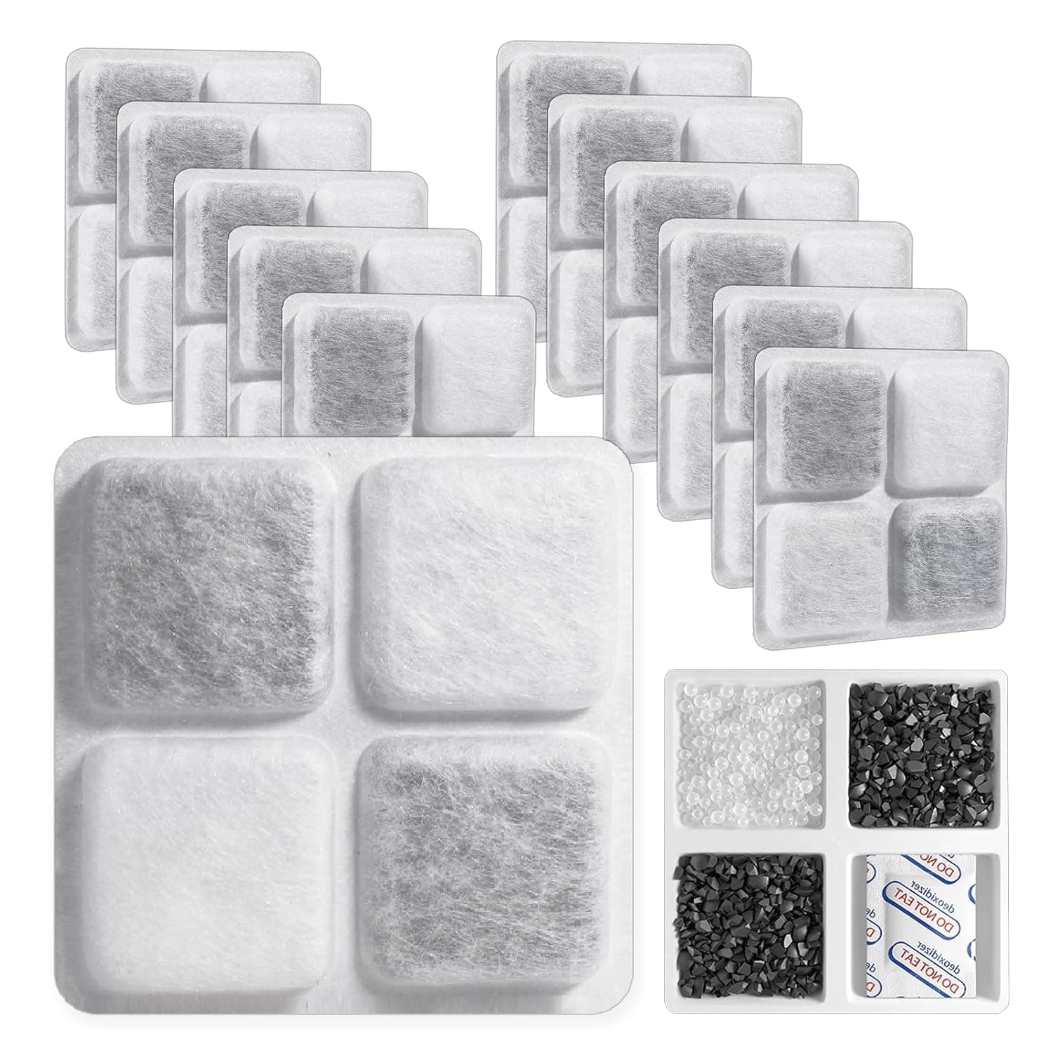 CHNLML Pet Food Desiccant Bag, 12 Pack, Compatible with Petlibro Automatic Cat Feeder, Silica Gel, Deoxidizer, Activated Carbon, Keeps Pet Food Dry and Fresh