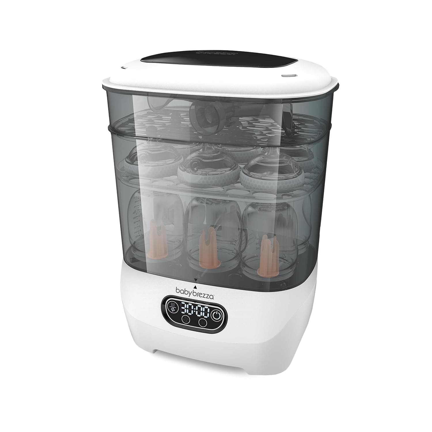 Baby Brezza Bottle Sterilizer and Dryer Advanced – 33% Faster - Largest Capacity Steam Sanitizer - Universal Sterilization Machine for All Bottles + Pump Parts - HEPA Air Filter