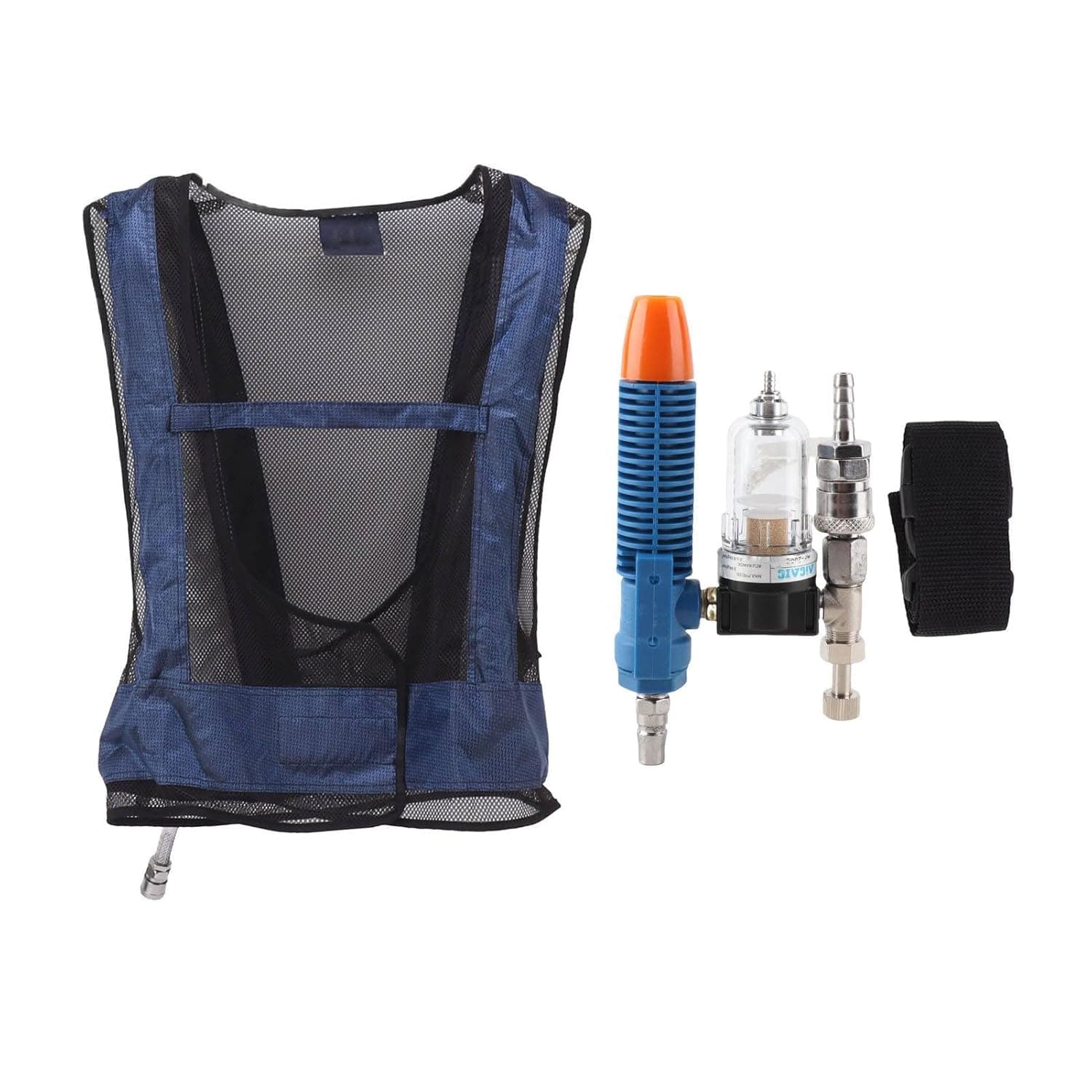 Jiawu Air Conditioner Waistcoat, Welding Steel Air Compressed Cooling Vest, Adjustable Vortex Tube Vest, Wearable Prevention Clothes, Waistcoat for Fishing Hiking Outdoor Activities