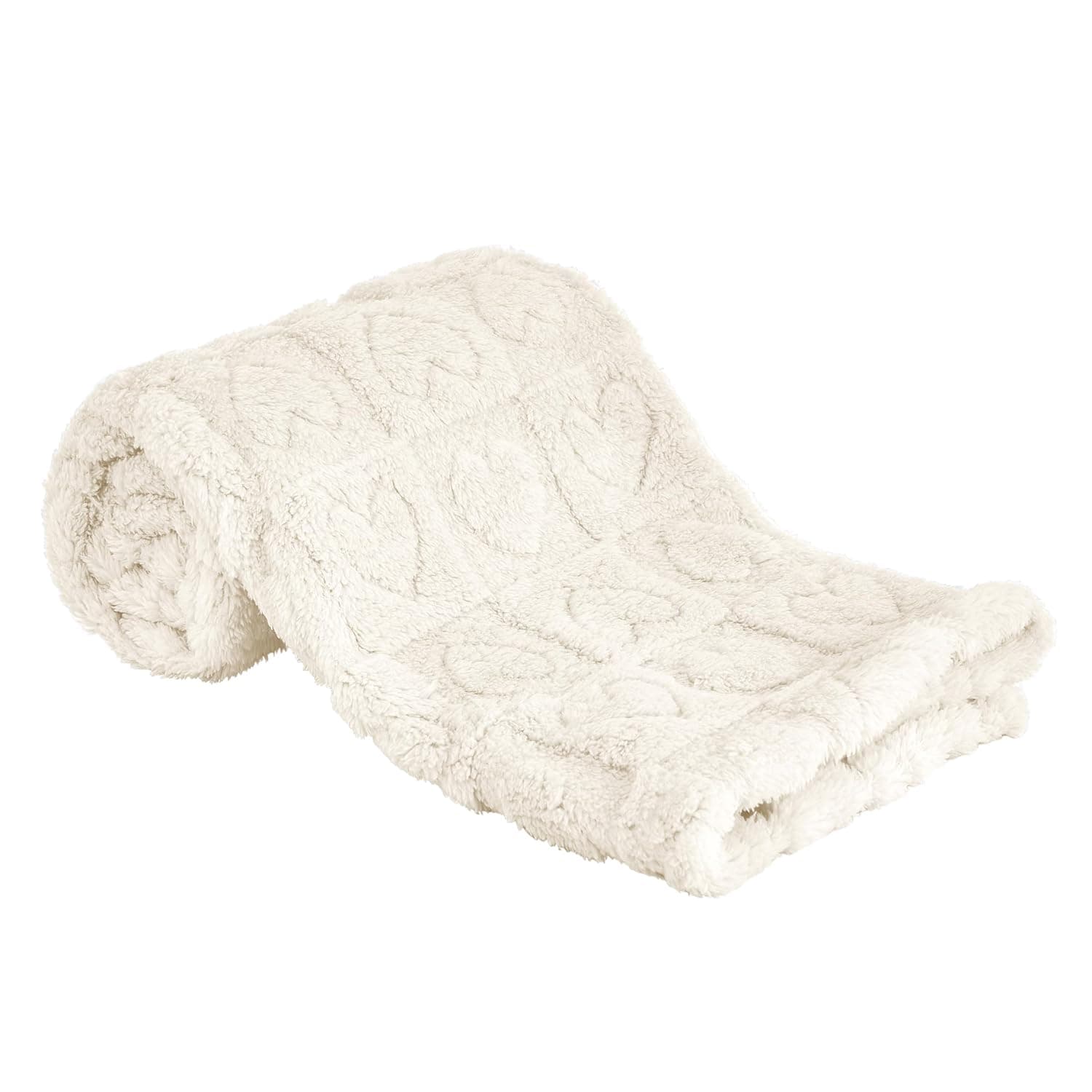 Yurhap Fleece Baby Blanket Heart Checkered Blanket, Ultra Soft Cozy Baby Blankets for Boys Girls, Fluffy Infant Toddler Newborn Receiving Blankets for Crib Stroller 30”×40” (Cream) | Soft Sherpa Baby Boy Blankets for Infant Toddler Newborn Gifts, Fluffy Baby Essentials, For Crib Stroller, 30"x40", Cream