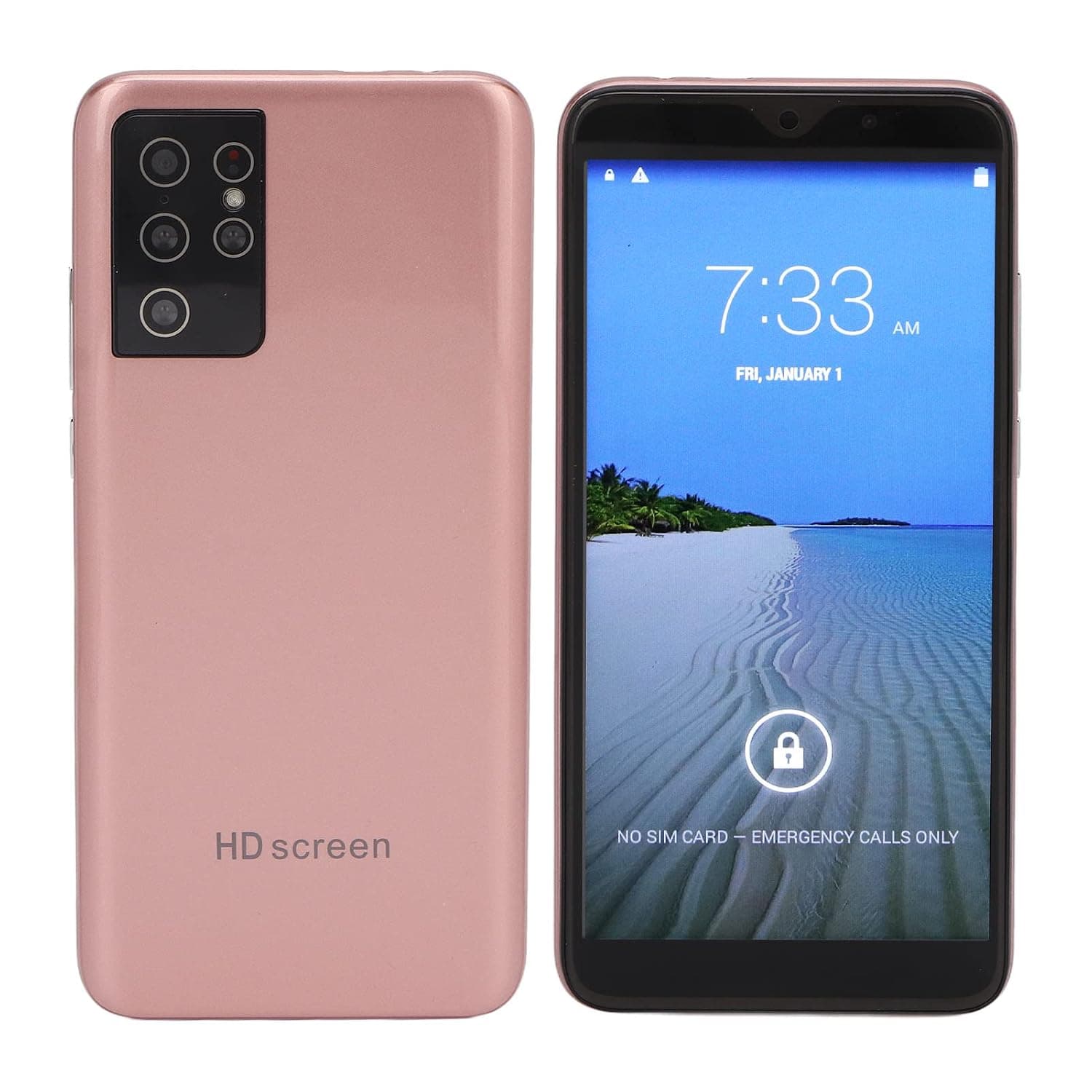5.72 Inch Unlocked Cell Phones - 1920x1080P HD Touch Screen, Ultra Thin Smartphone with Facial Recognition, Octa Core Processor, Long Lasting Battery, 11, 2GB+16GB, Rose