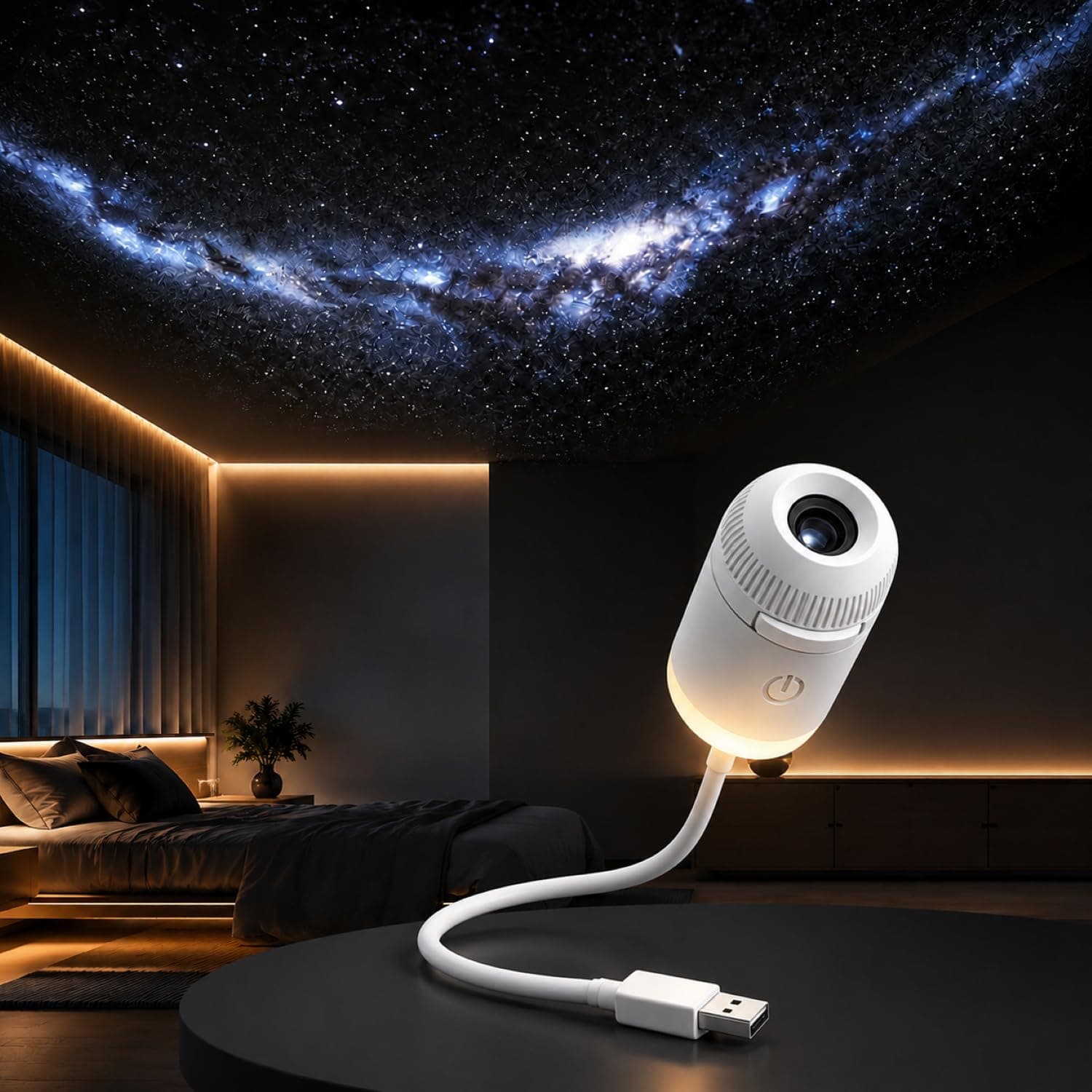 Bonore 12 Films Galaxy Projector Night Light, Starry Sky, 360° for Bedroom | 2-in-1 Star Ceiling Projection, USB Powered, Soft Warm Glow for Baby Feeding, Portable, HD LED optical lens, adjustable focus