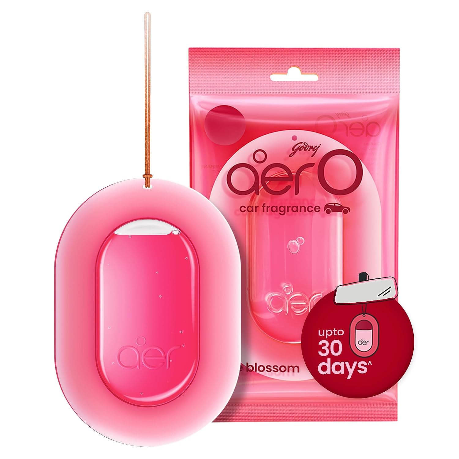 Godrej aer O – Hanging Car Air Freshener | Car Accessories | Rose Blossom (7.5g)
