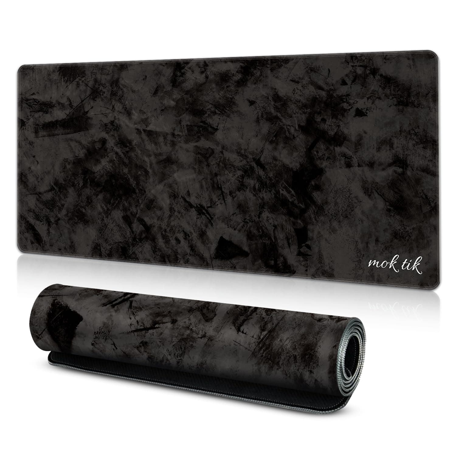 XXL Gaming Mouse Pad 400x900mm - Professional Mouse Pad with Waterproof Smooth Surface, Non-Slip Base, Suitable for PC Desktop, Laptop, Dark Black (Dark Black)